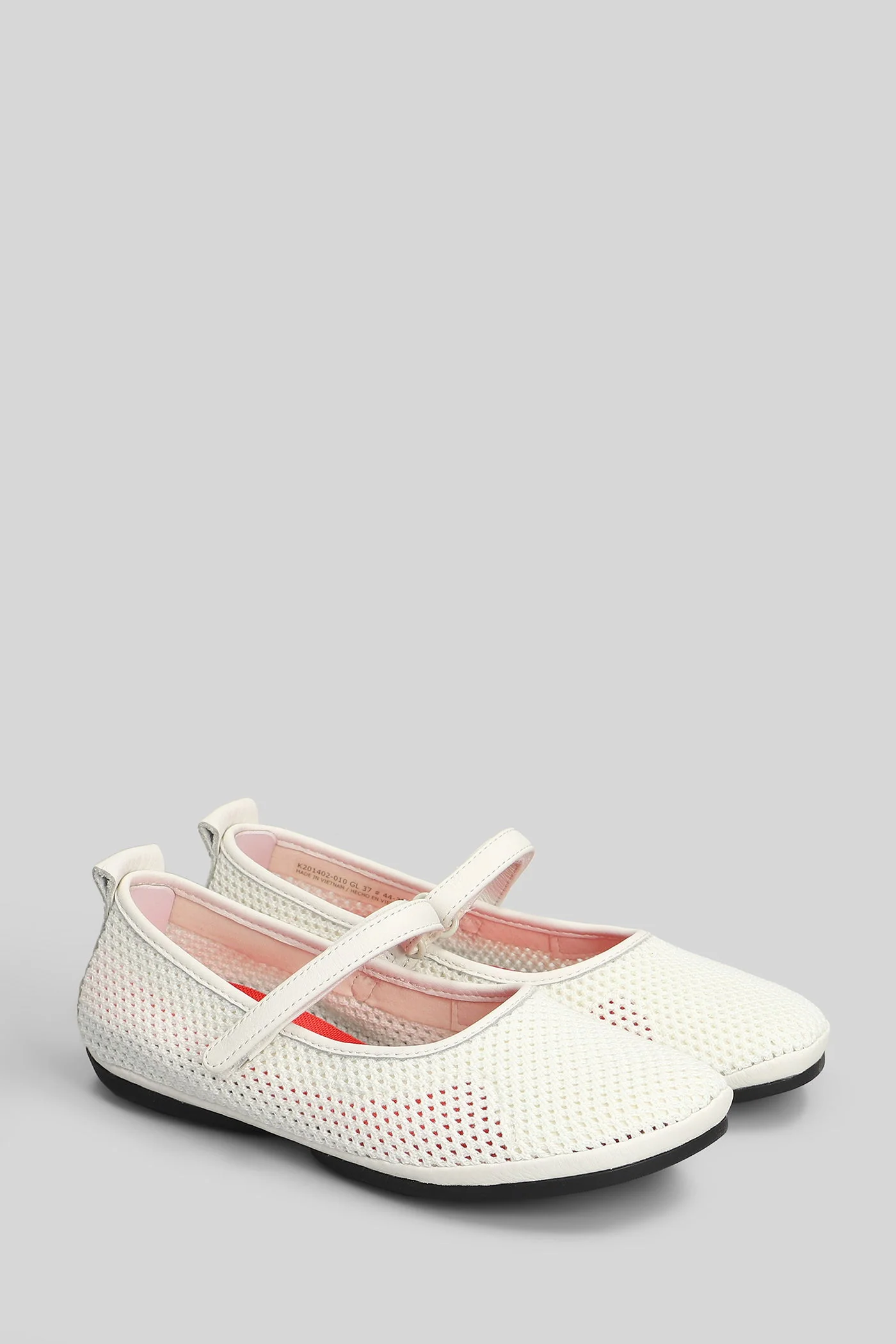 Right Nina Ballet flats in white leather and fabric - Image 2