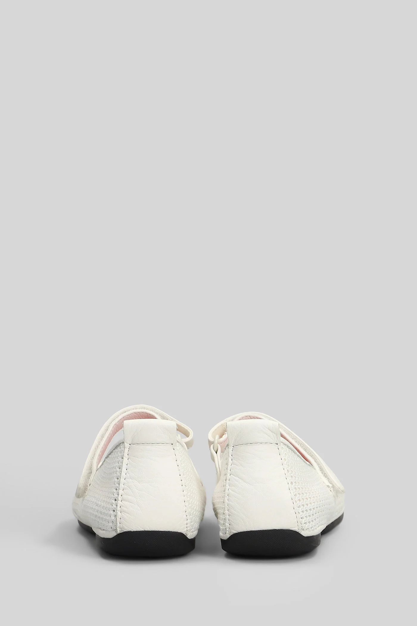 Right Nina Ballet flats in white leather and fabric - Image 4