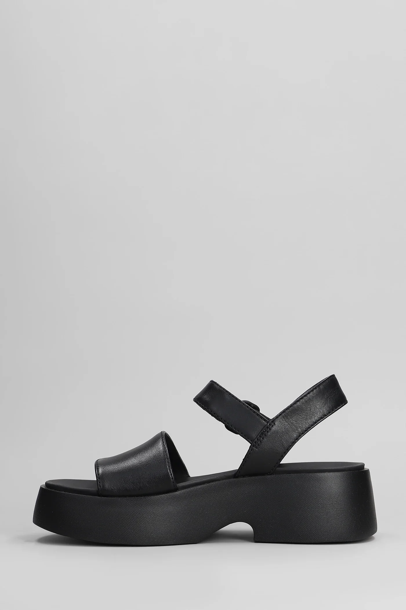 Tasha Sandals in black leather - Image 3