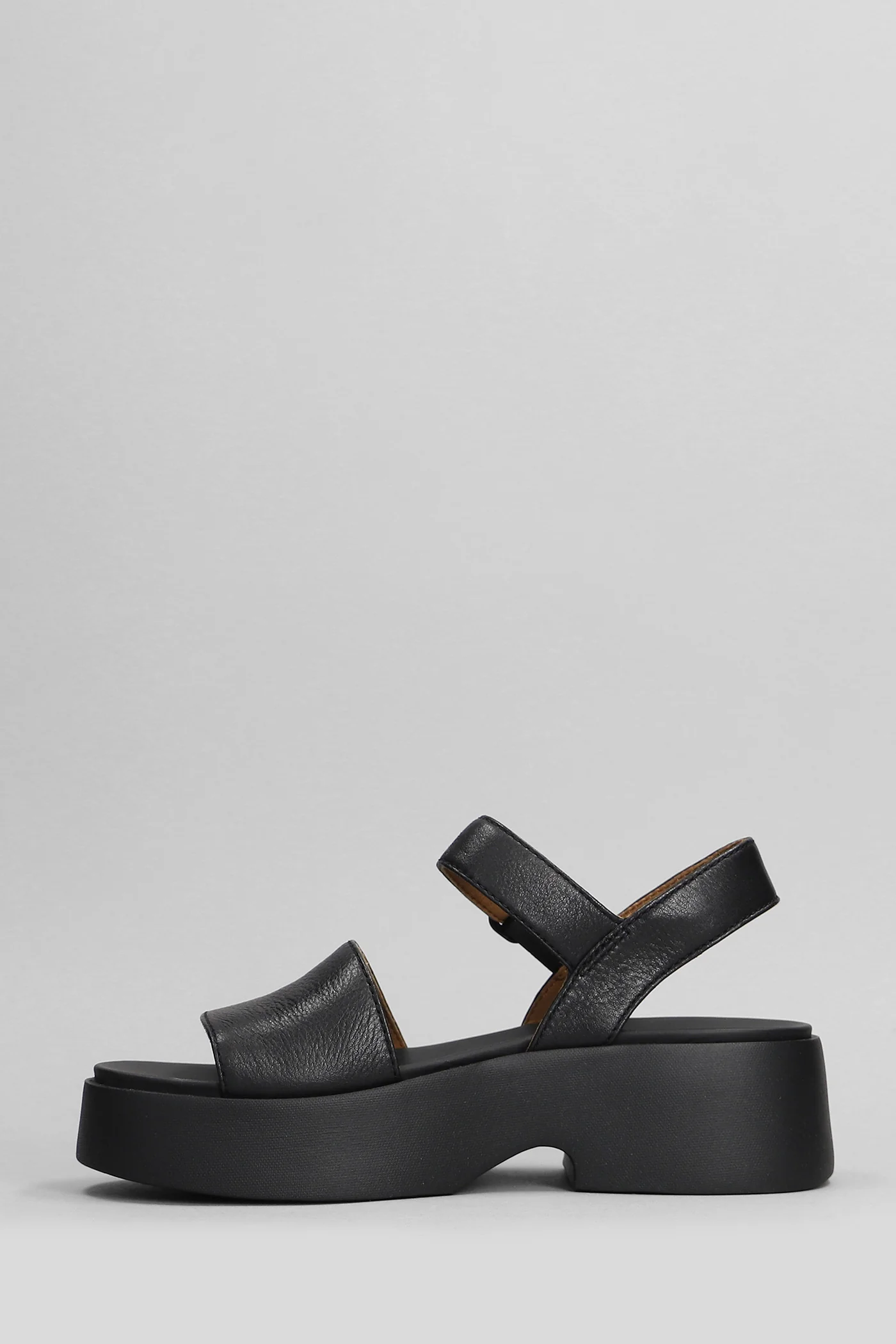 Tasha Sandals in black leather - Image 3