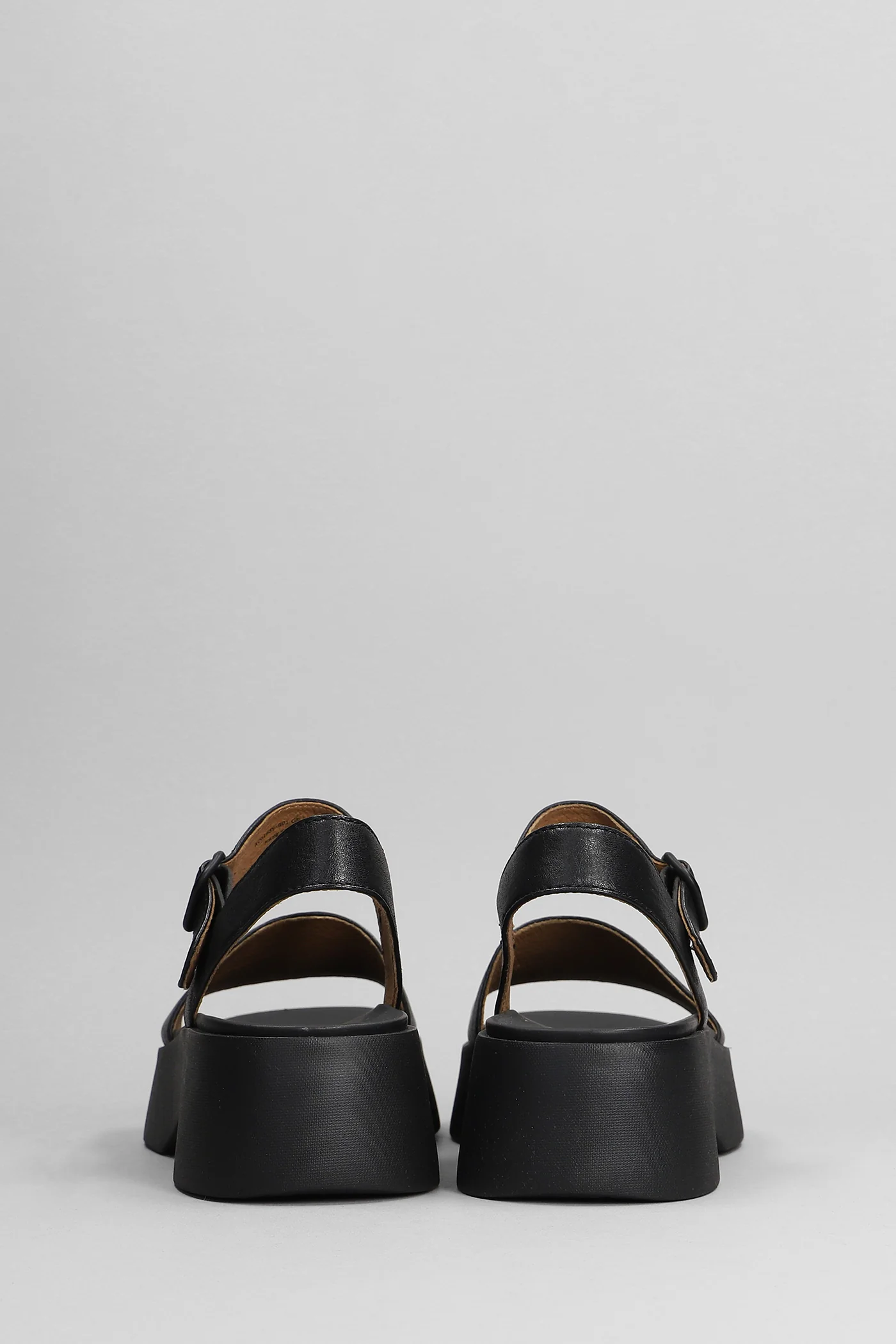 Tasha Sandals in black leather - Image 4