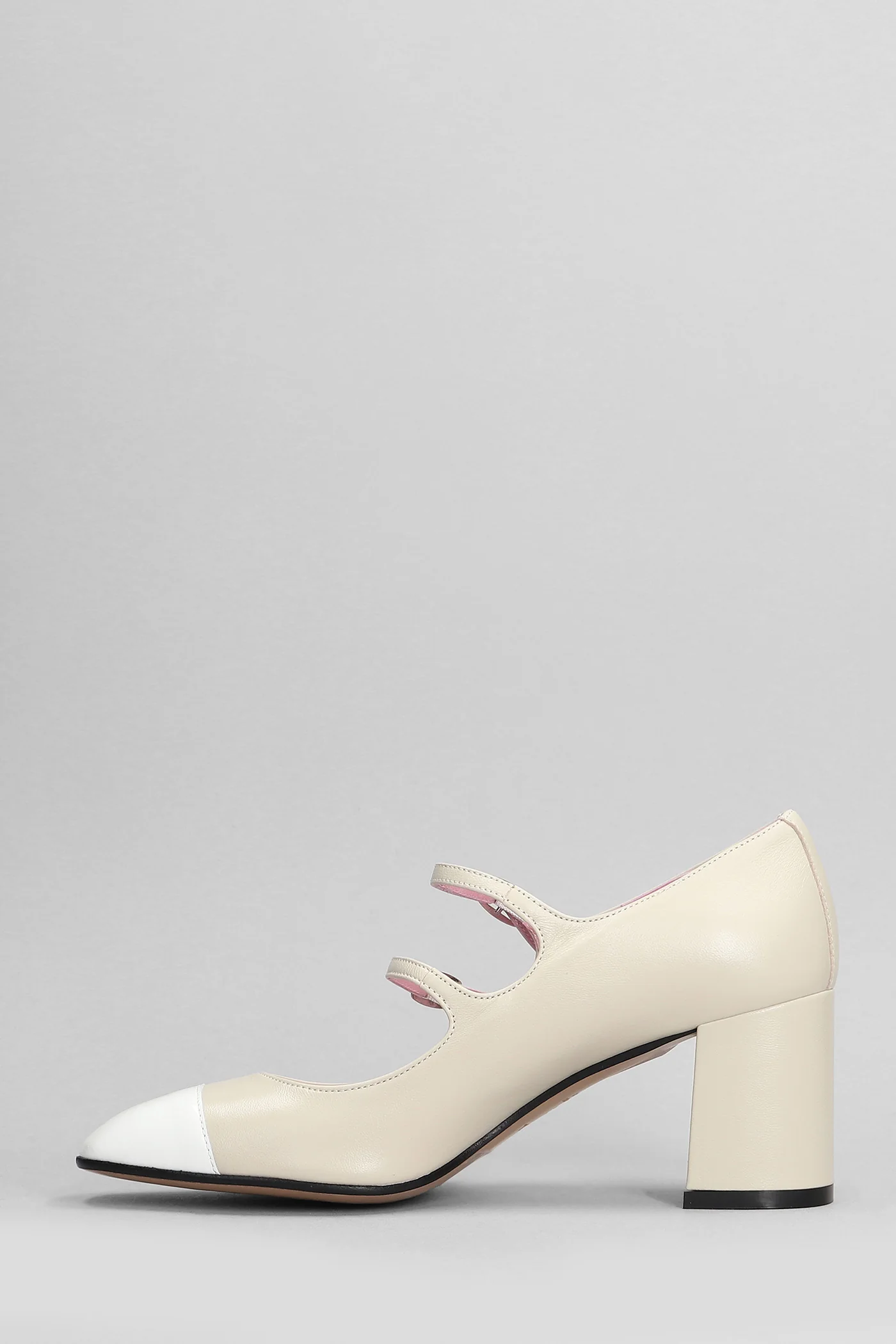 Cherry Pumps in beige leather - Image 3