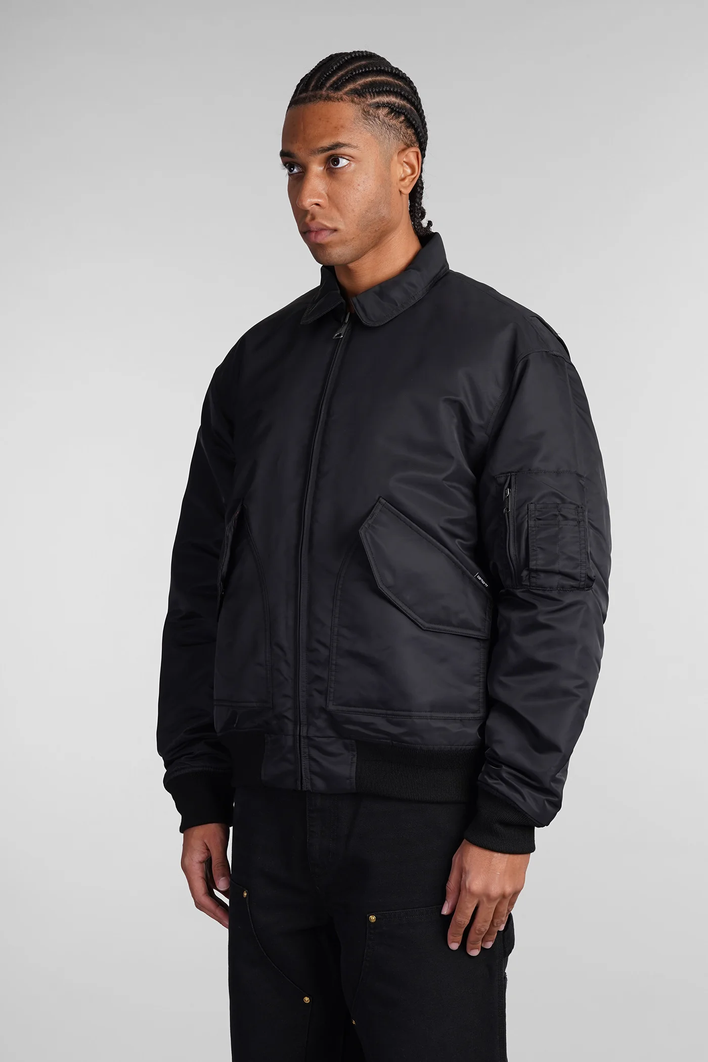 Bomber Jacket in black nylon - Image 4