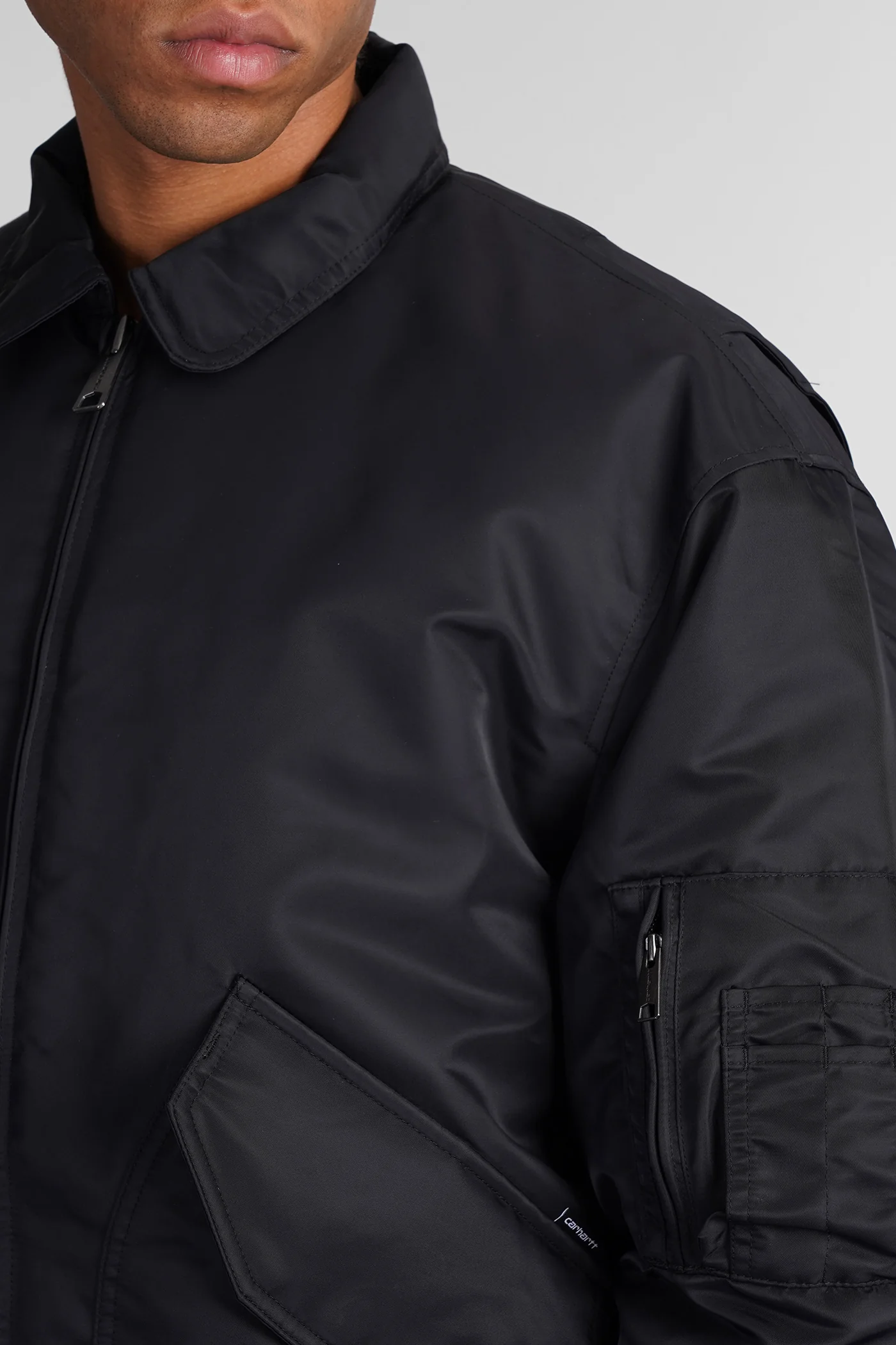 Bomber Jacket in black nylon - Image 5