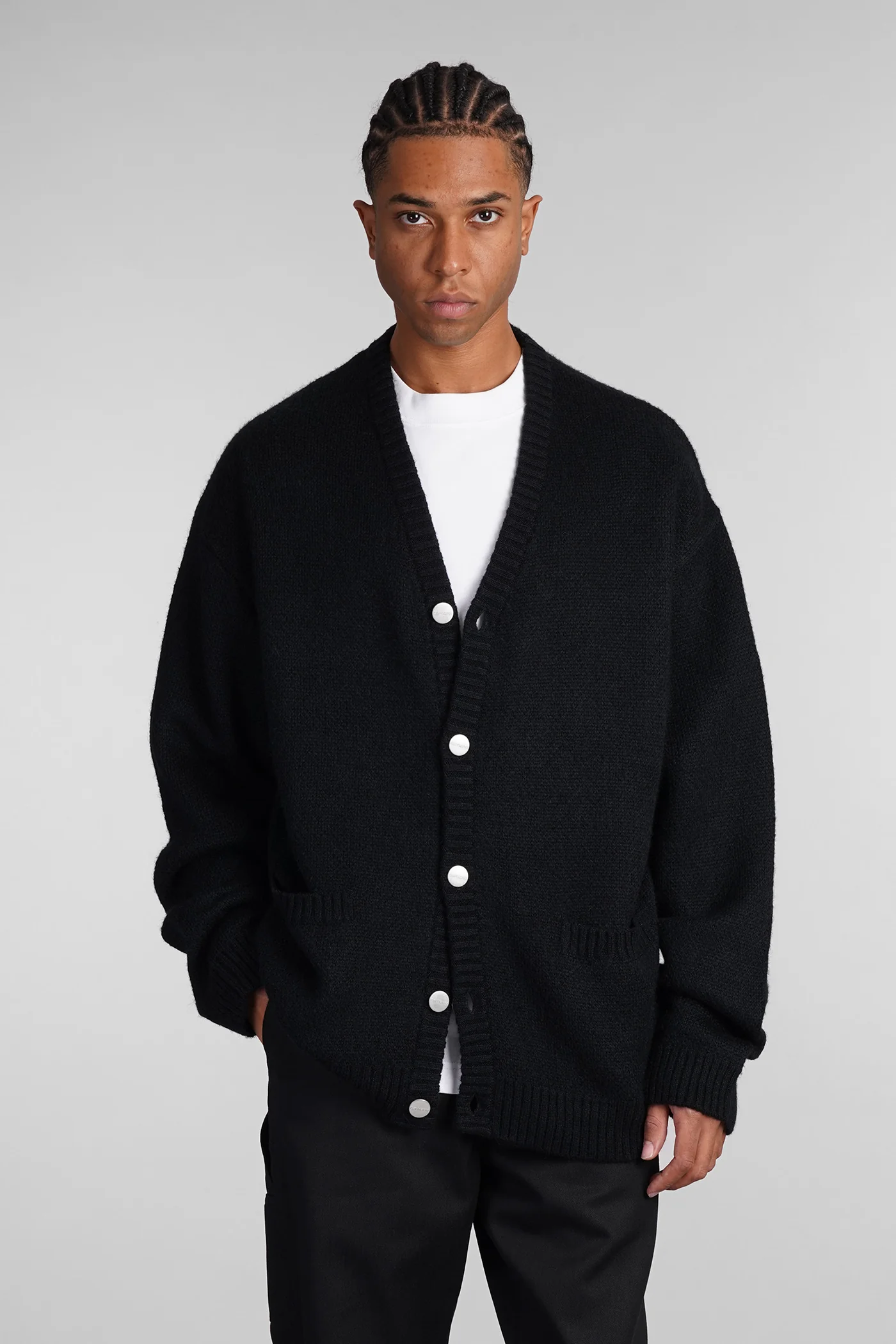 Cardigan in black wool