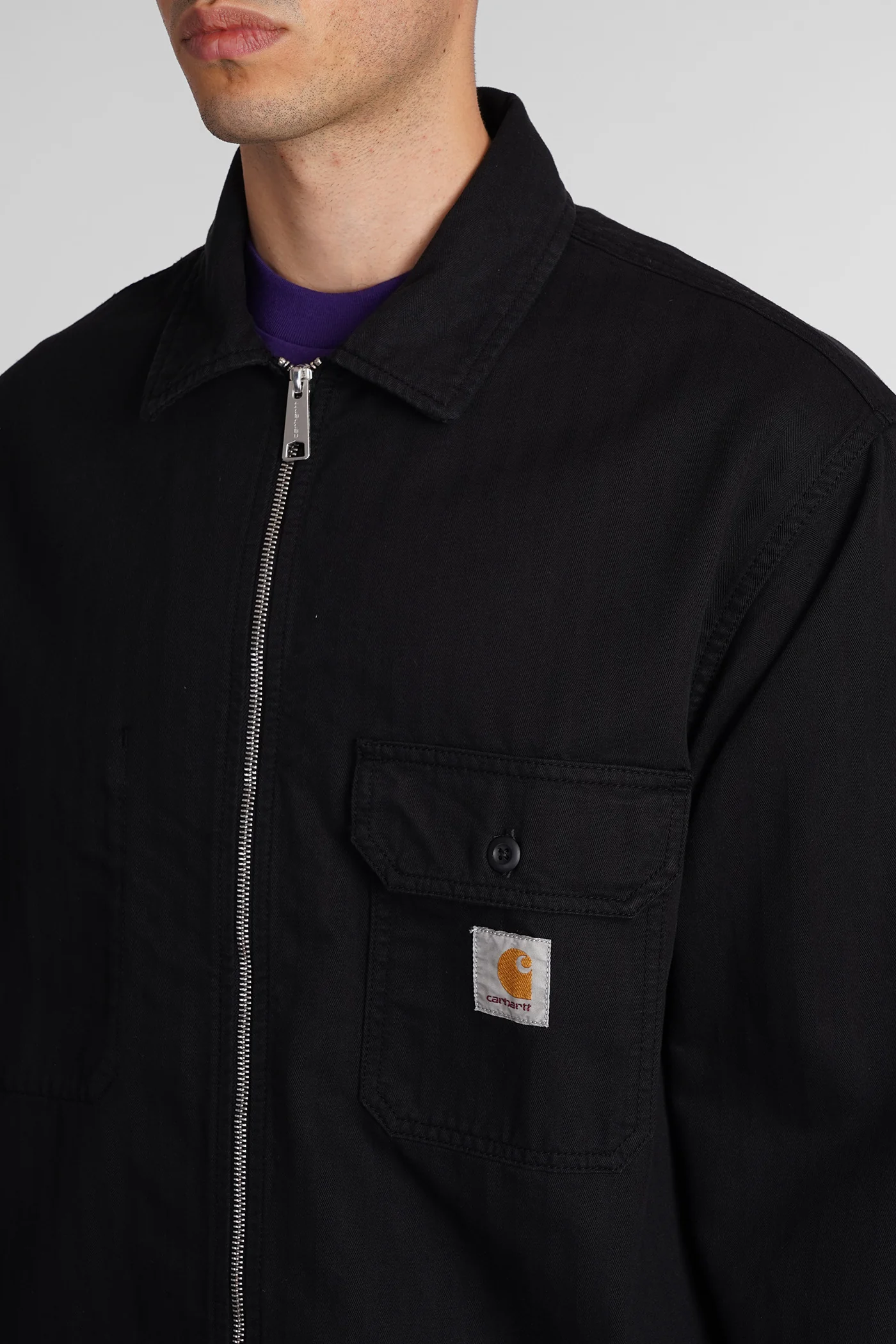 Casual jacket in black cotton - Image 5
