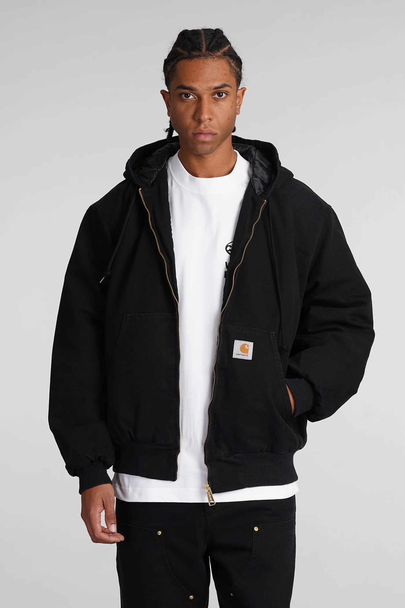 Casual jacket in black cotton