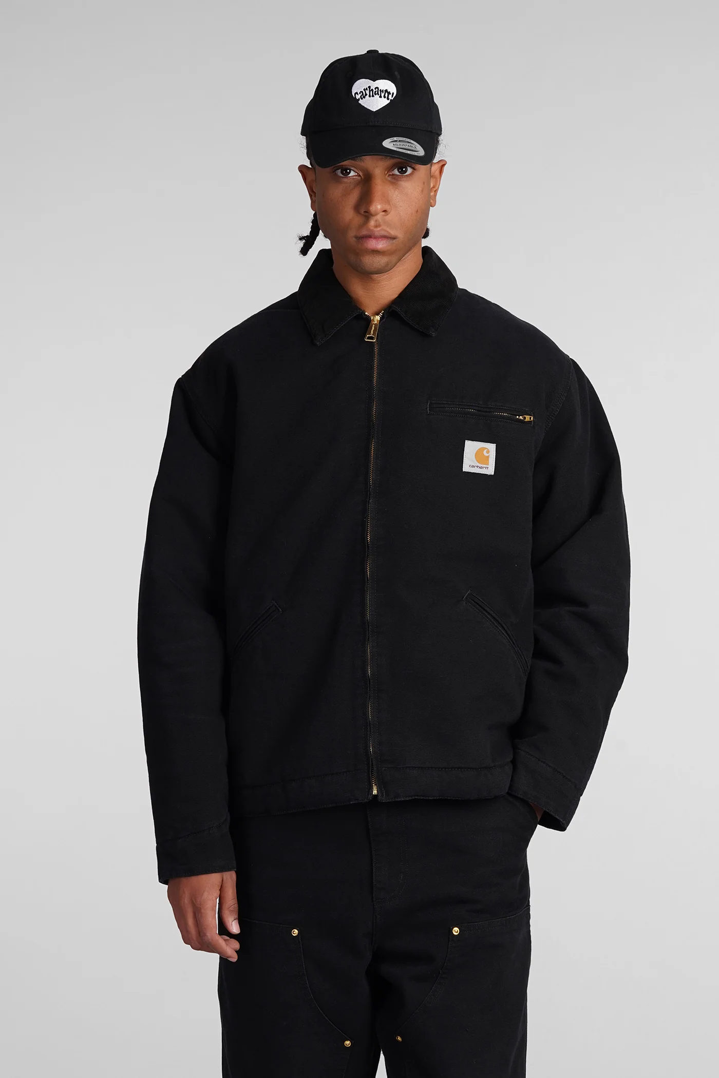 Casual jacket in black cotton