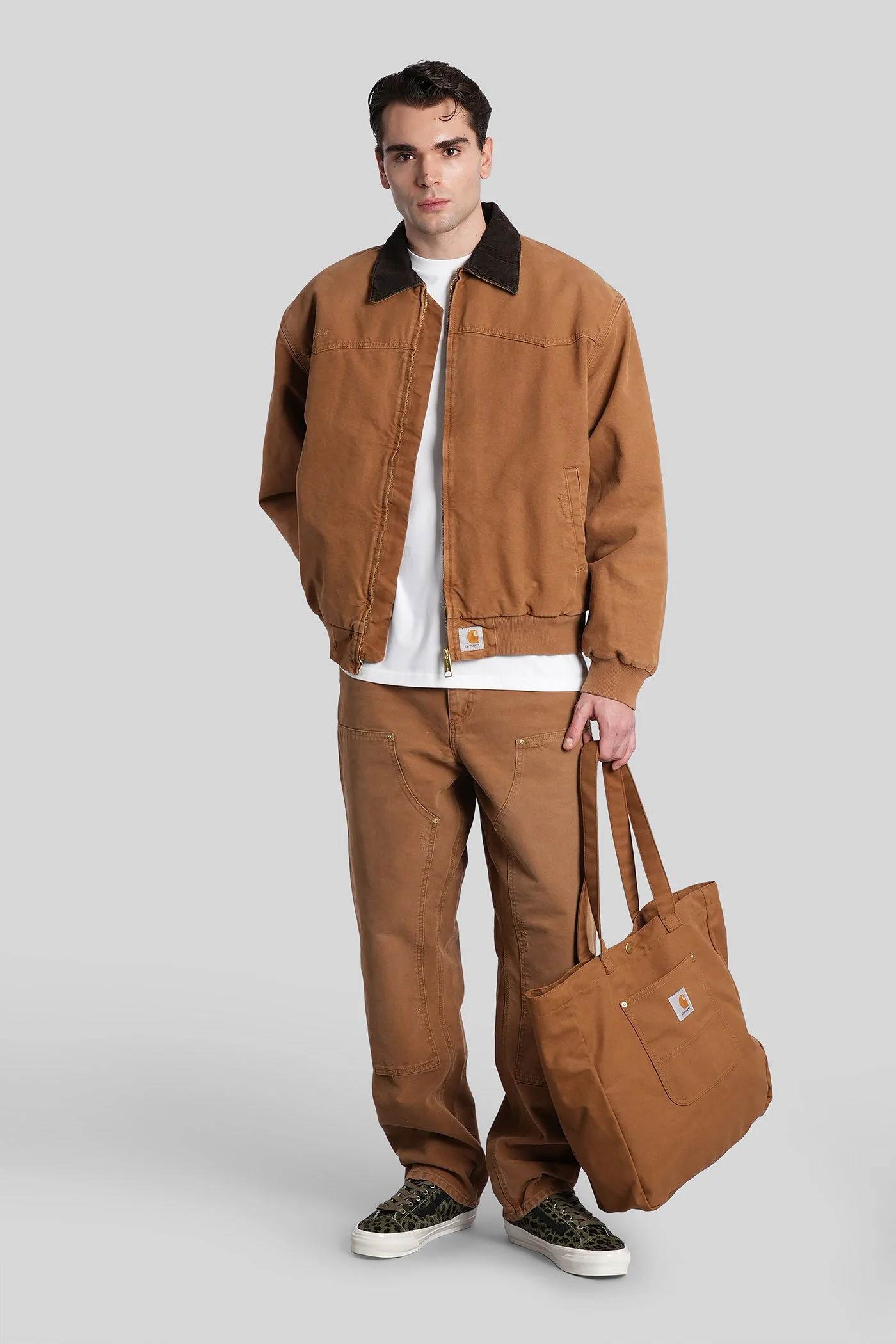 Double knee pant Pants in Camel cotton - Image 2