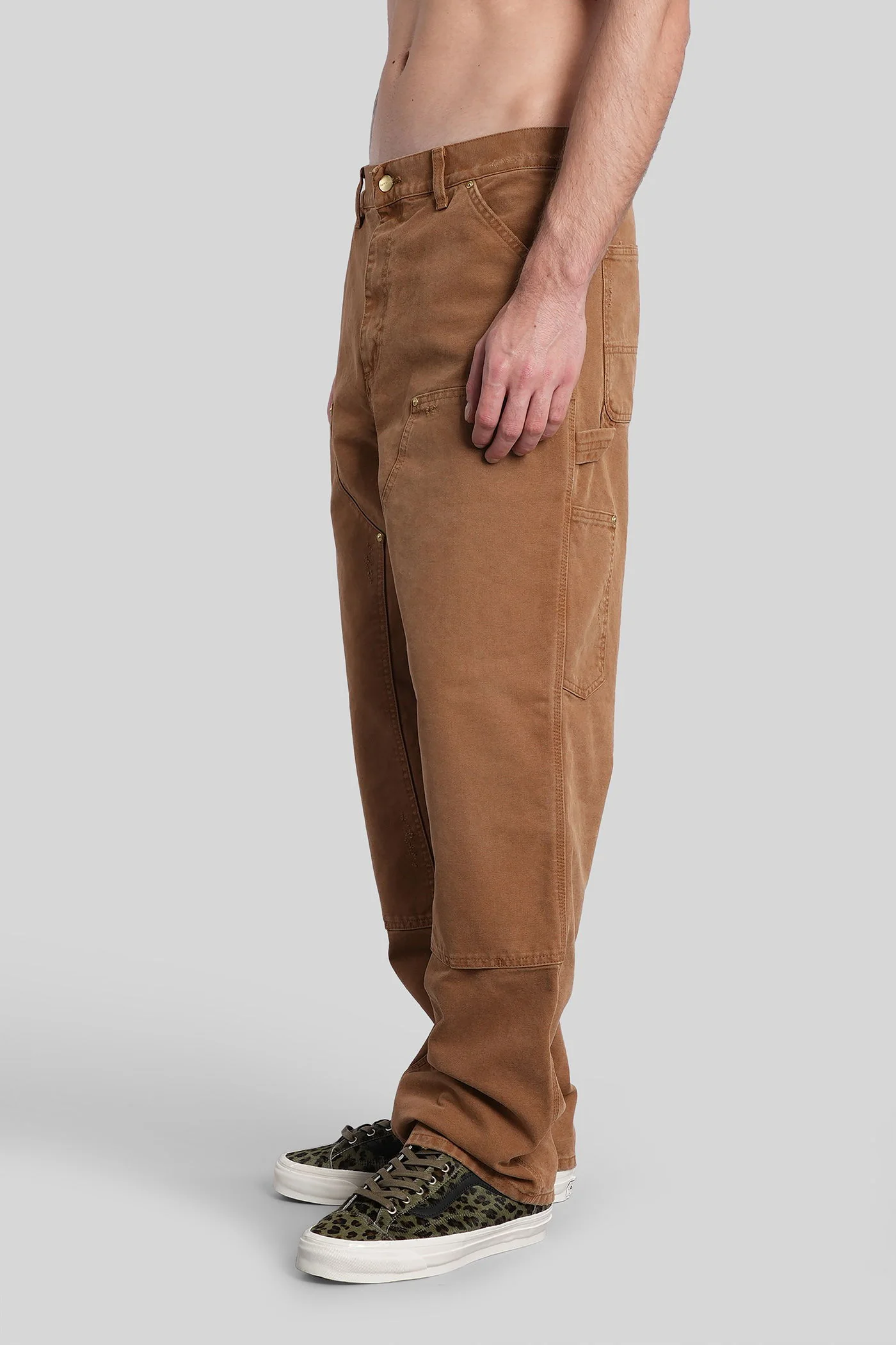 Double knee pant Pants in Camel cotton - Image 4