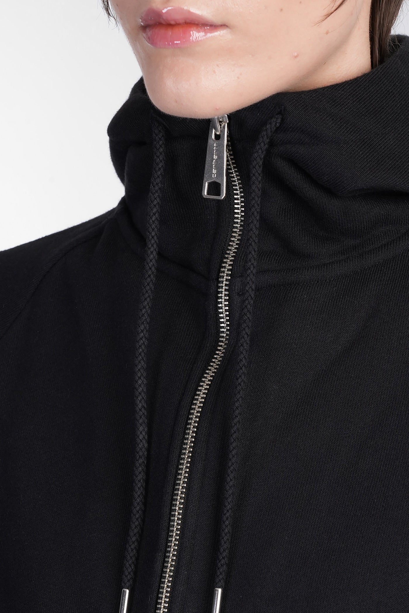 Hooded Eldon Jacket Sweatshirt in black cotton - Image 5