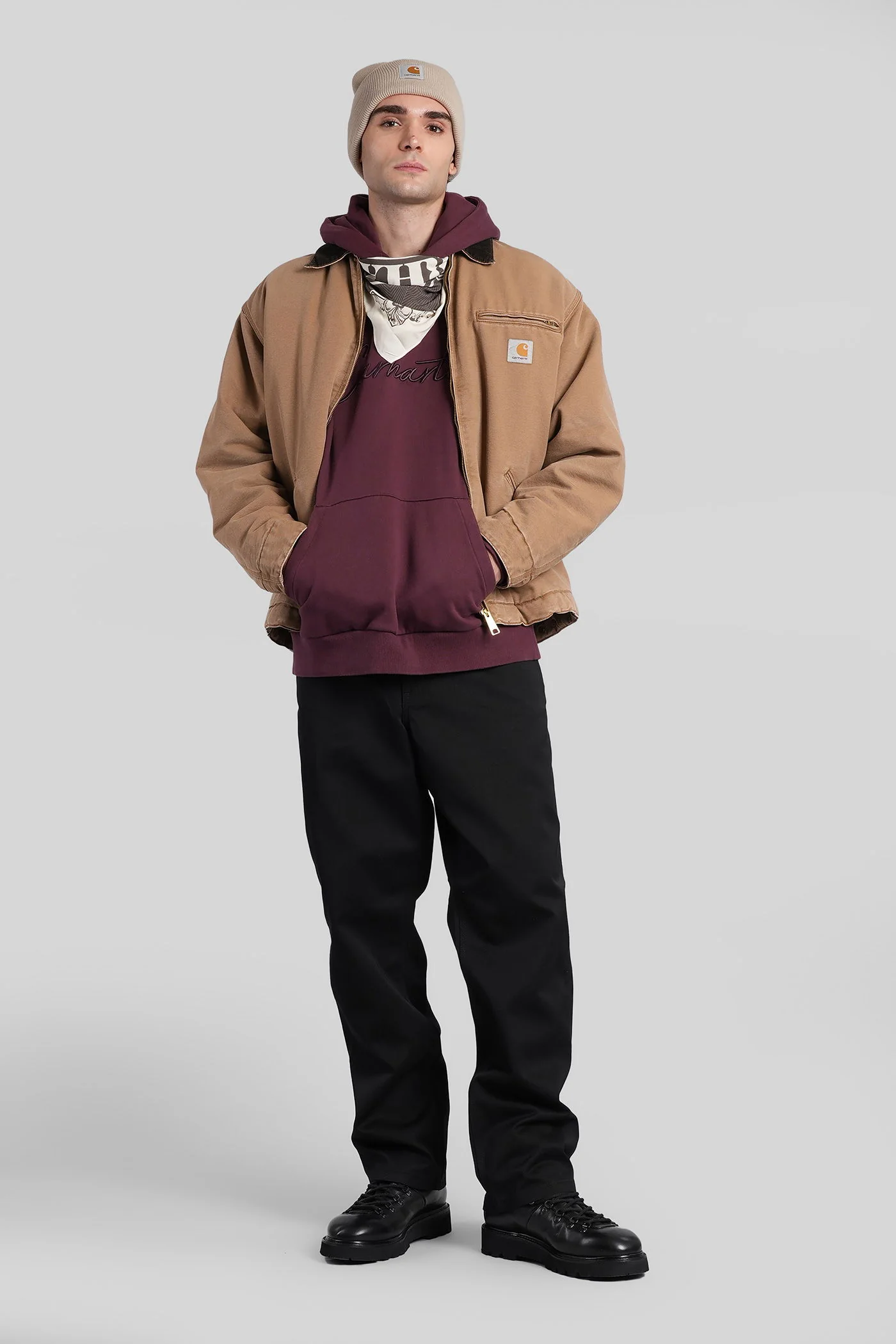 Hooded ray sweet Sweatshirt in bordeaux cotton - Image 2