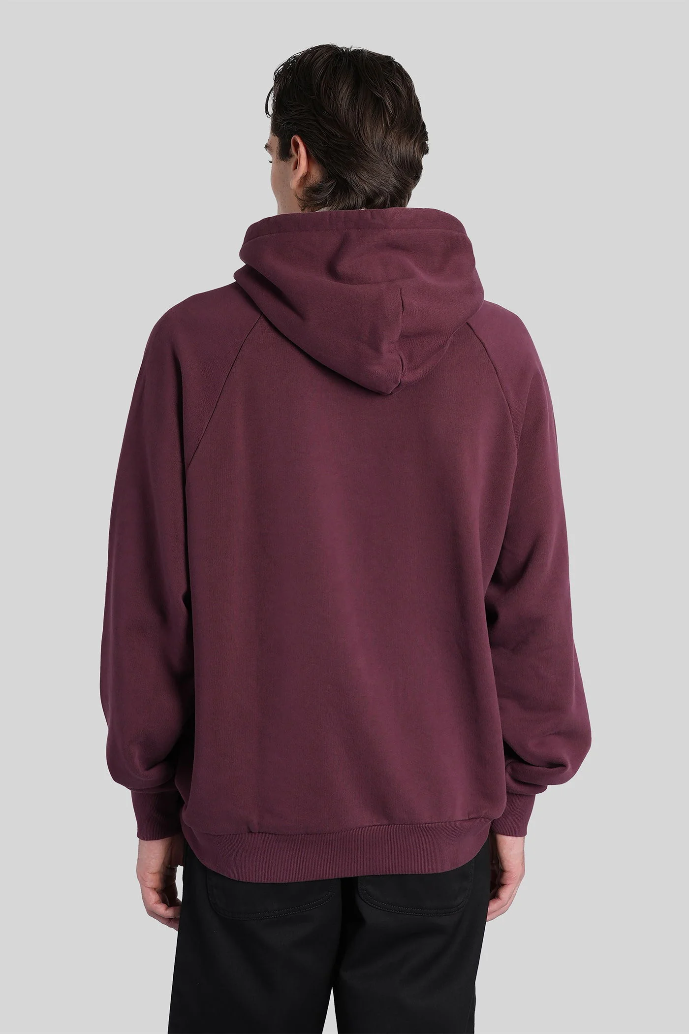 Hooded ray sweet Sweatshirt in bordeaux cotton - Image 3