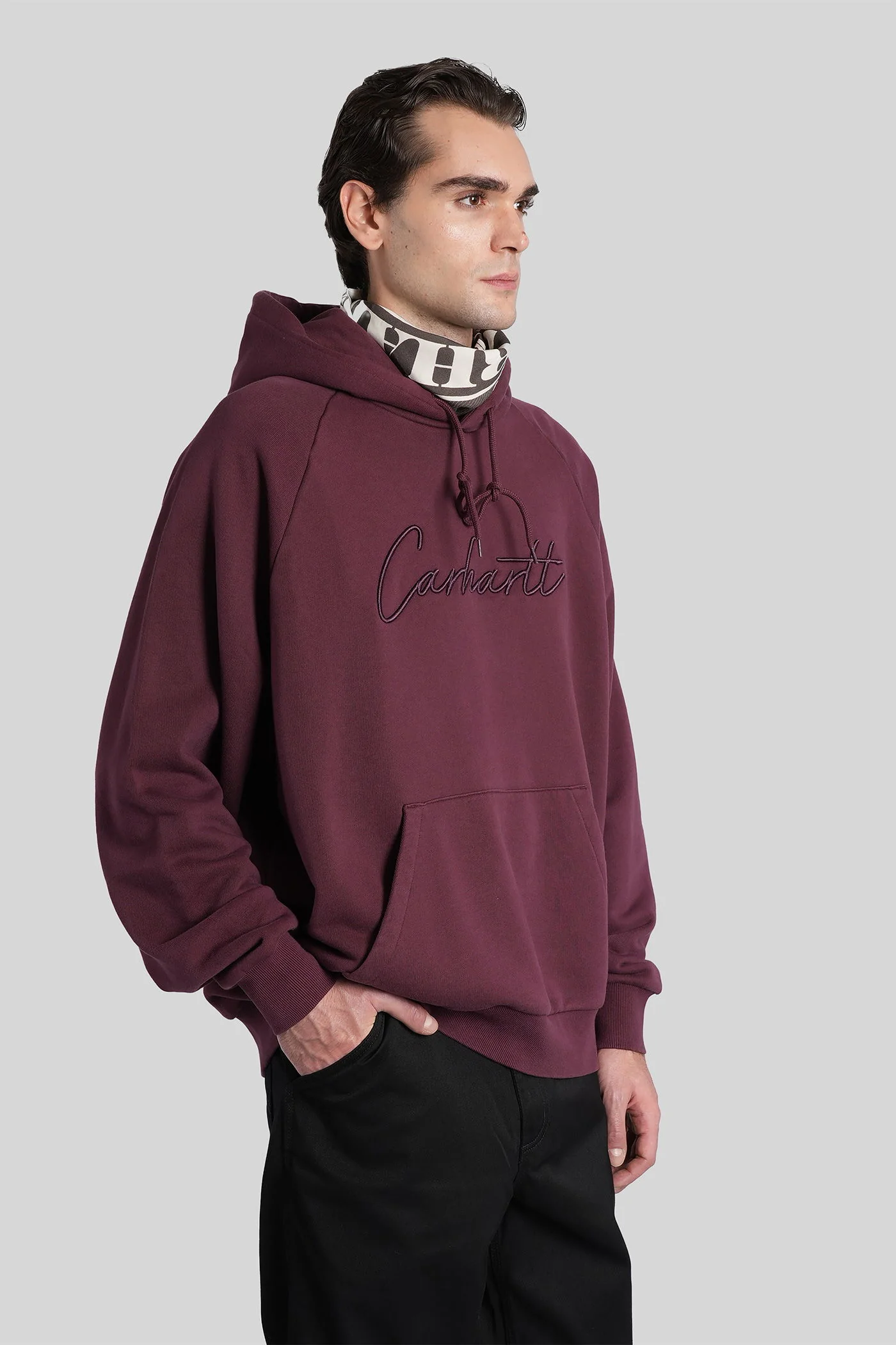 Hooded ray sweet Sweatshirt in bordeaux cotton - Image 4