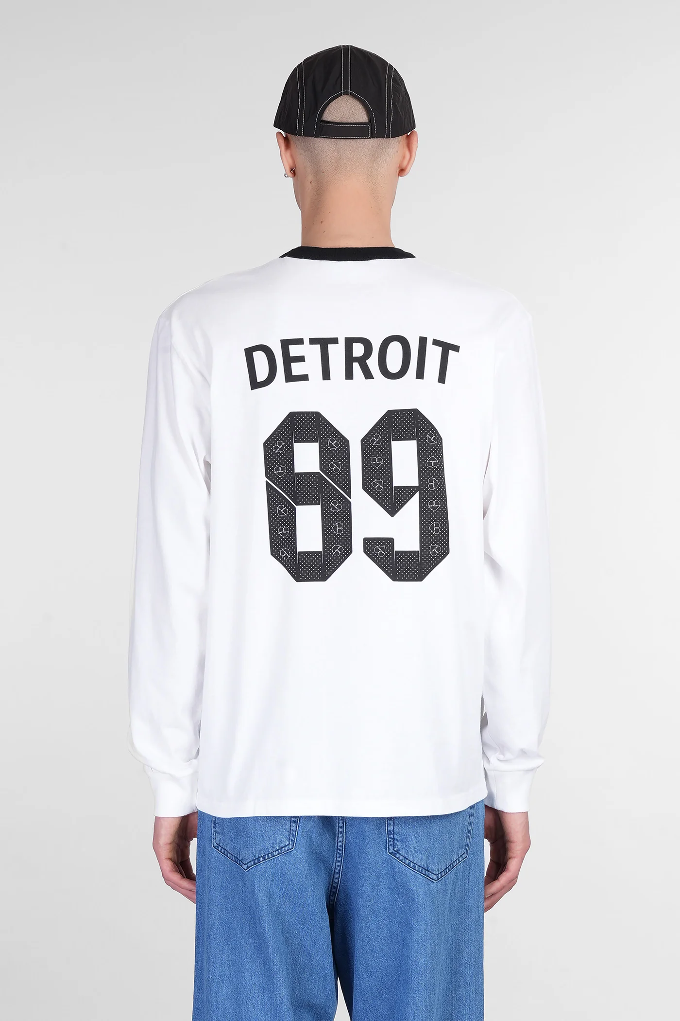 L-S 89 Ringer T-Shirt in white cotton - Image 3