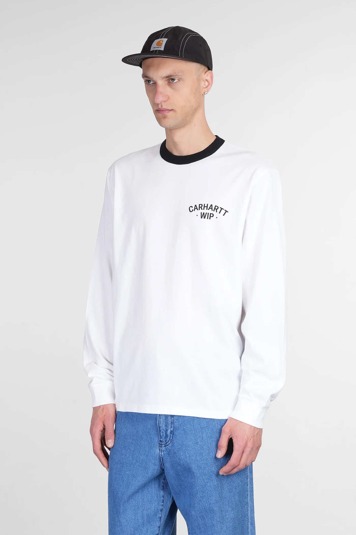 L-S 89 Ringer T-Shirt in white cotton - Image 4
