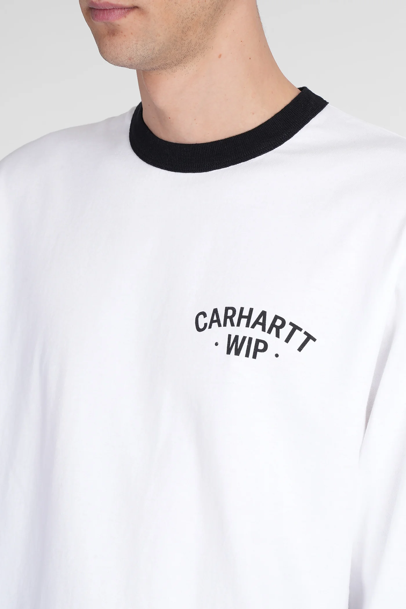L-S 89 Ringer T-Shirt in white cotton - Image 5