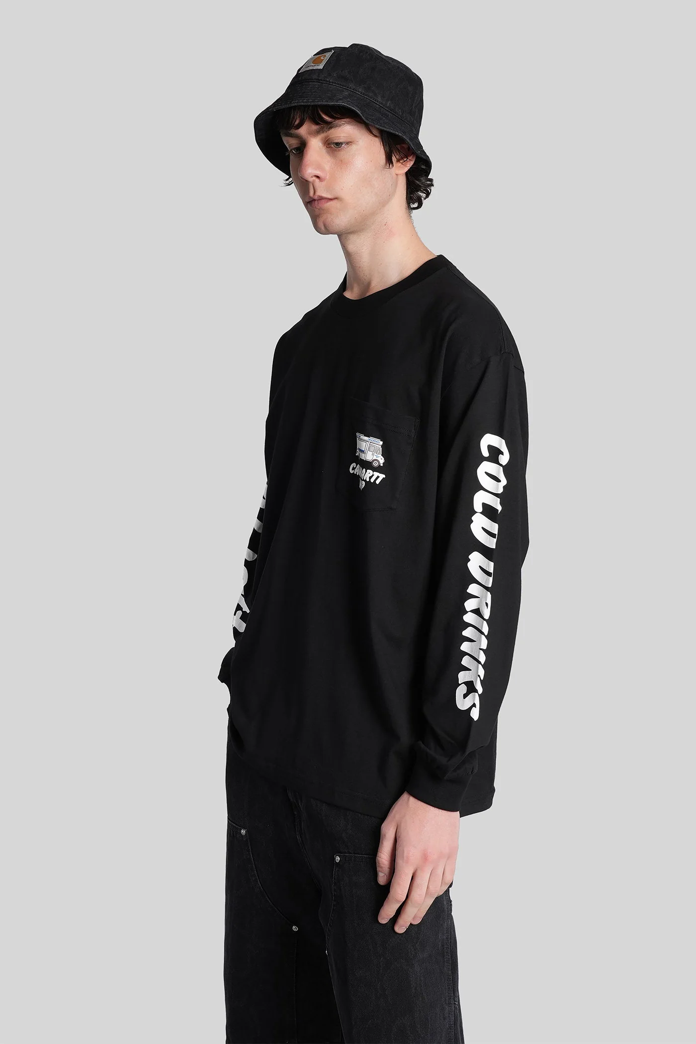 Ls cold drink t-s in black cotton - Image 4