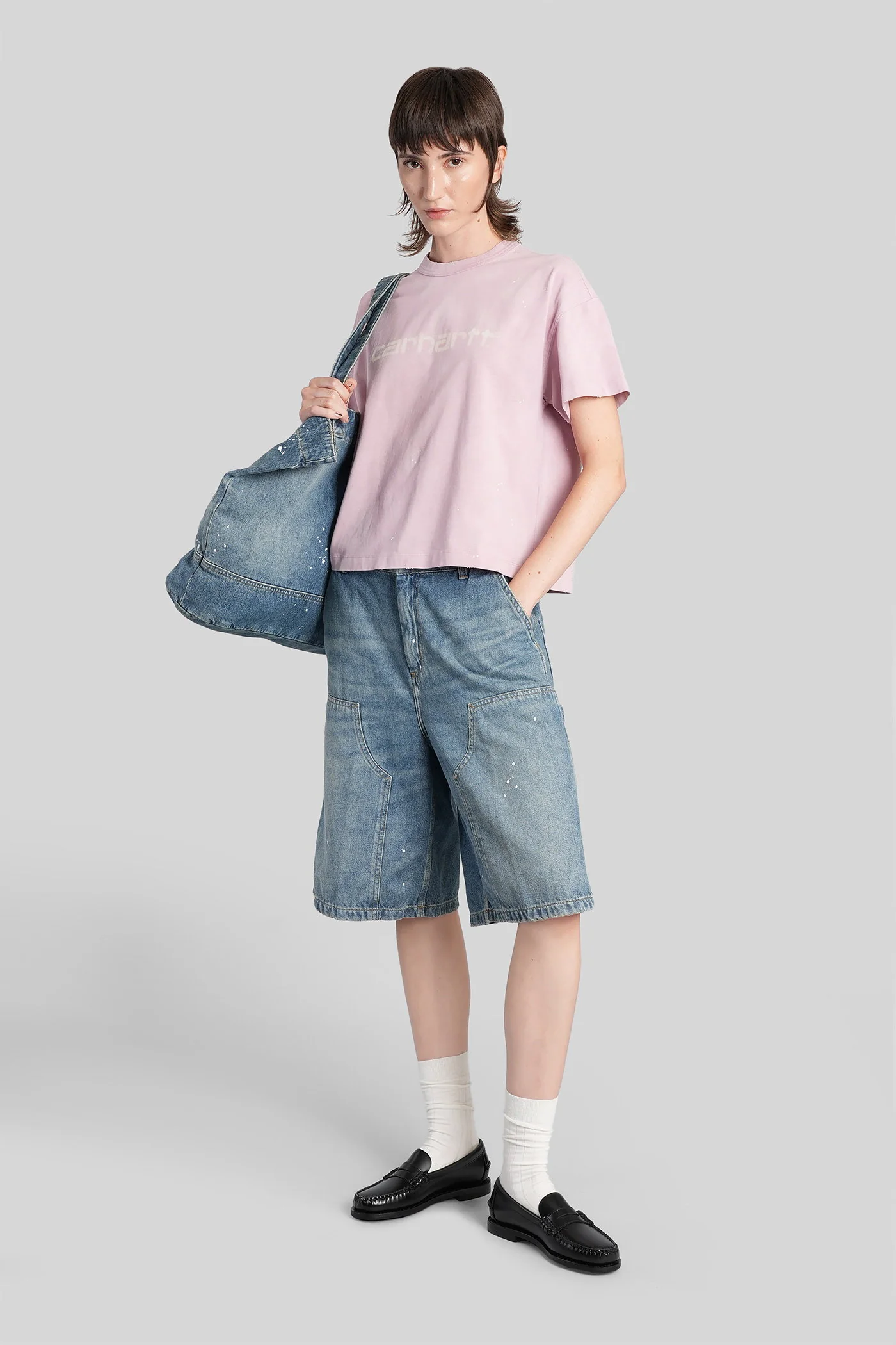 Nixon double knee Shorts in blue cotton - Image 2