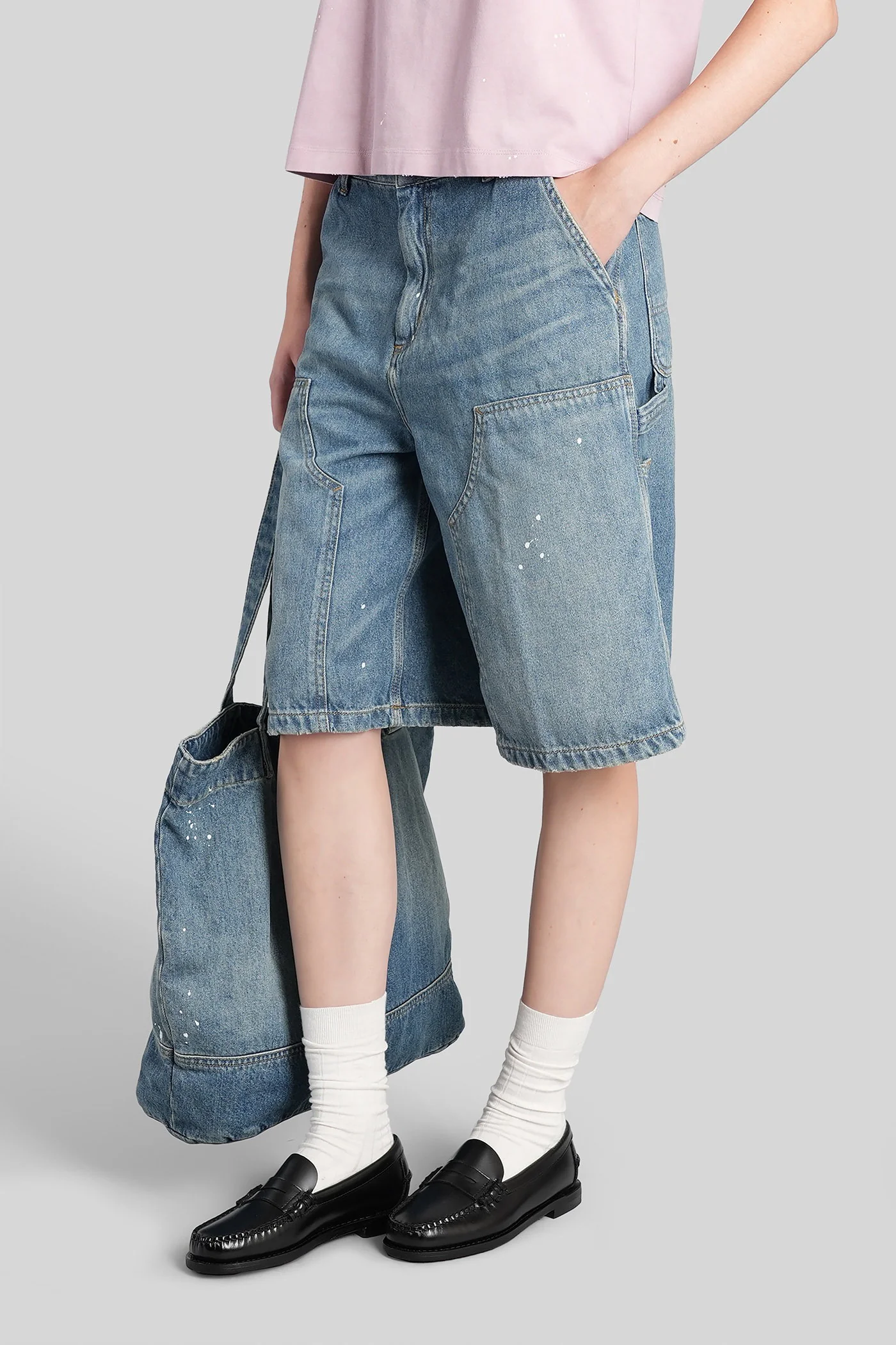 Nixon double knee Shorts in blue cotton - Image 4
