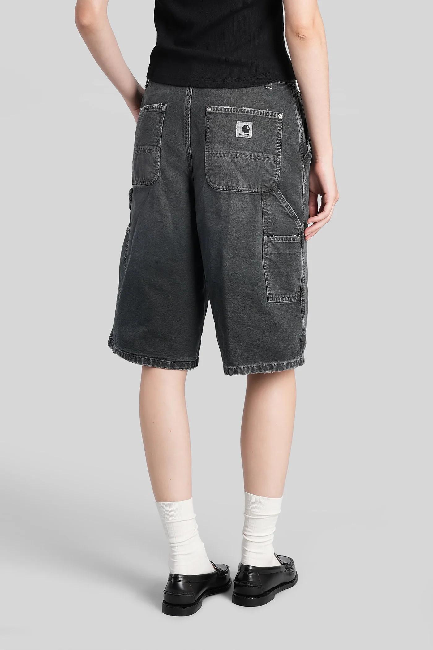 Nixon single knee Shorts in black cotton - Image 3