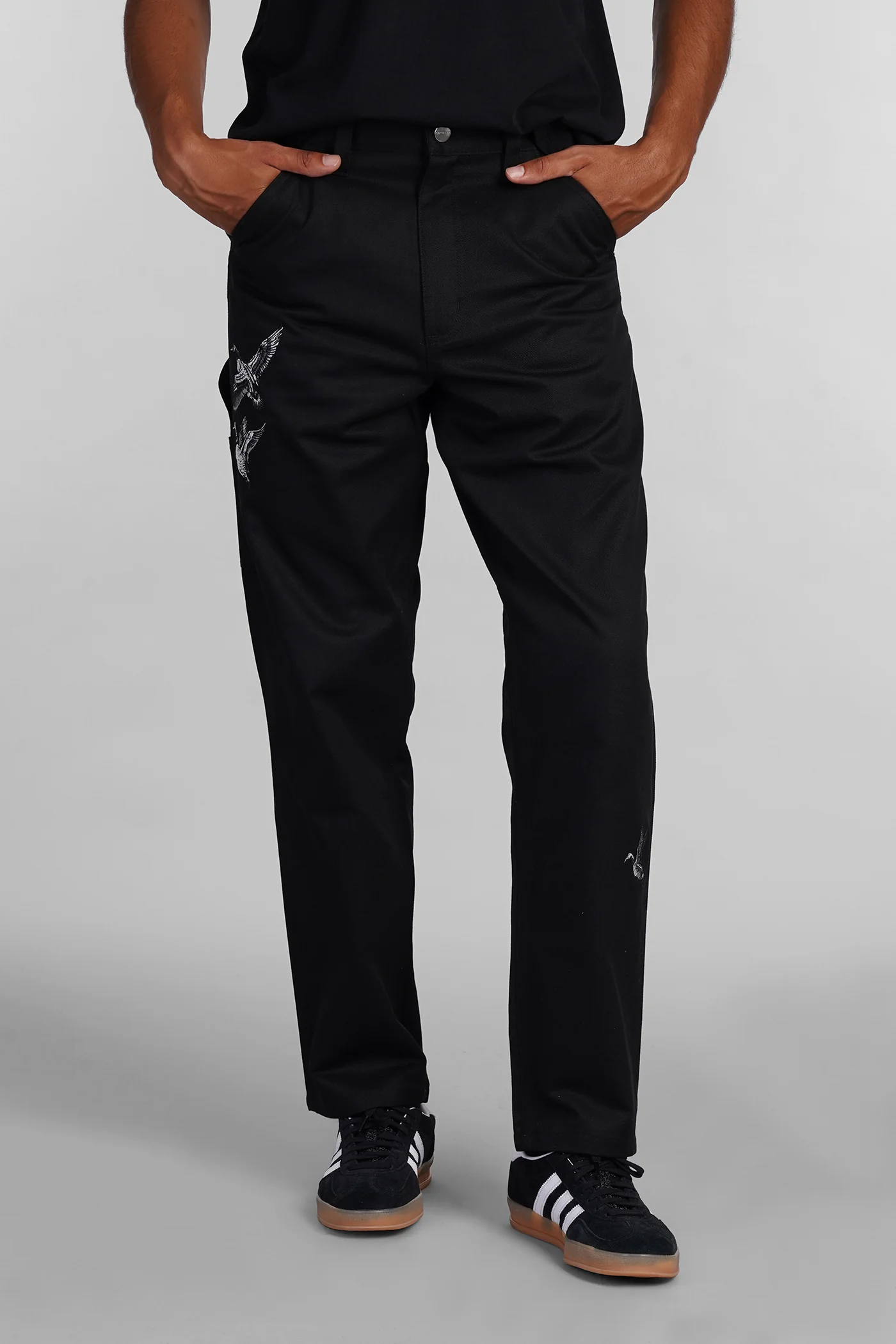 Pants in black cotton