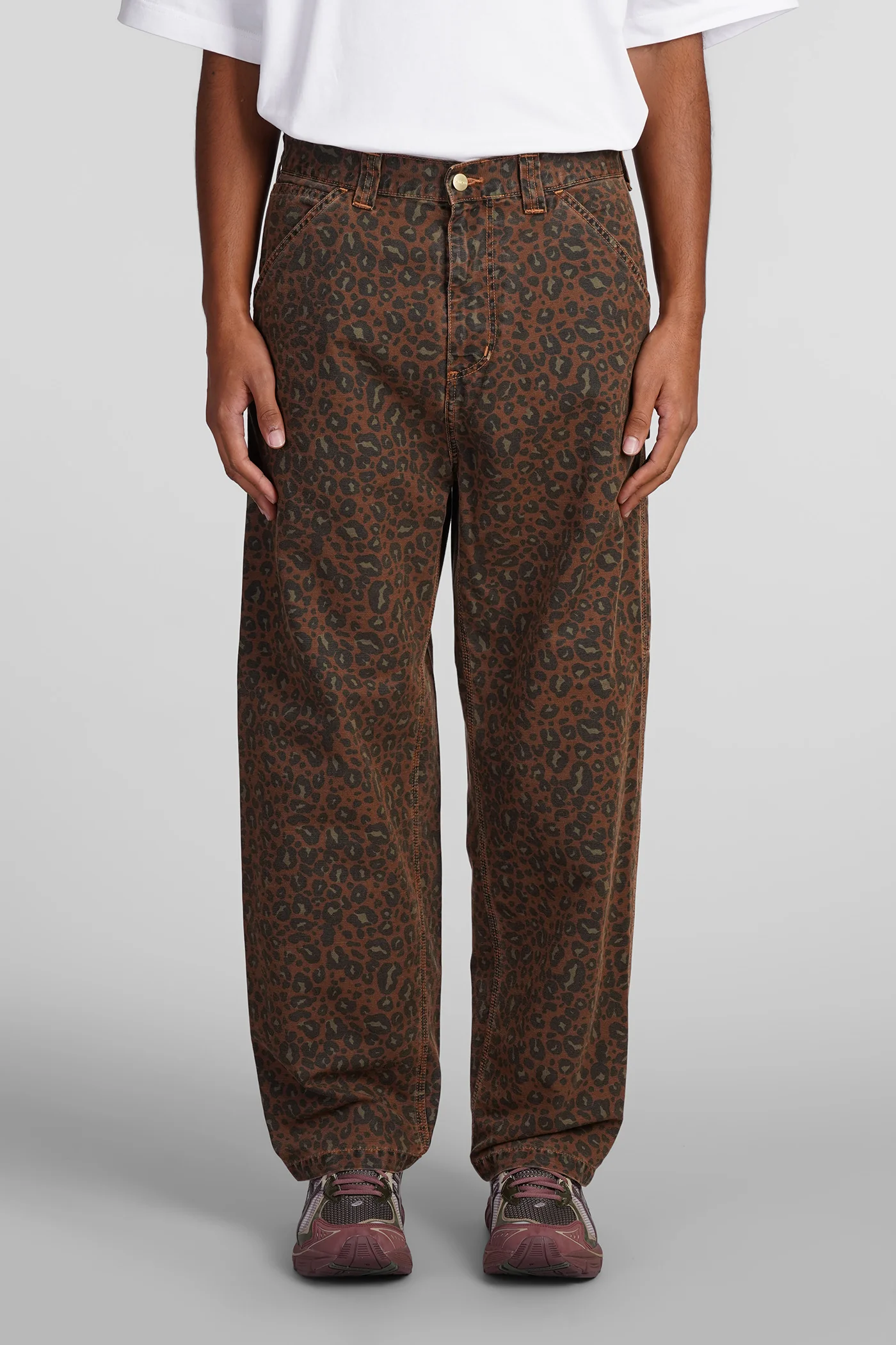 Pants in brown cotton