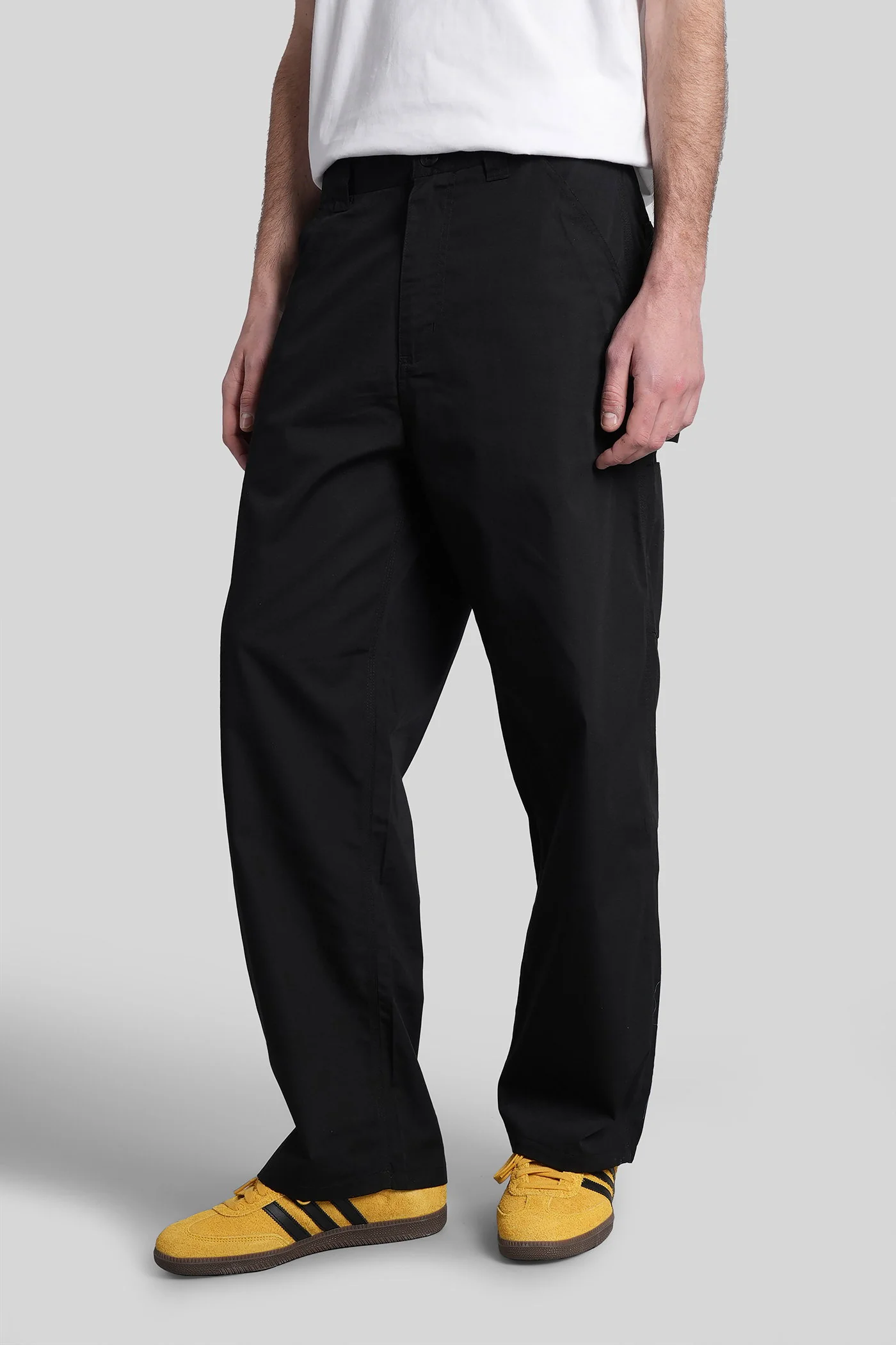 Postal single knee pant Pants in black cotton - Image 4