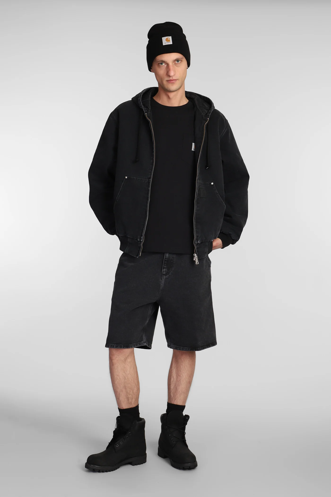 Rivet Short Shorts in black denim - Image 2