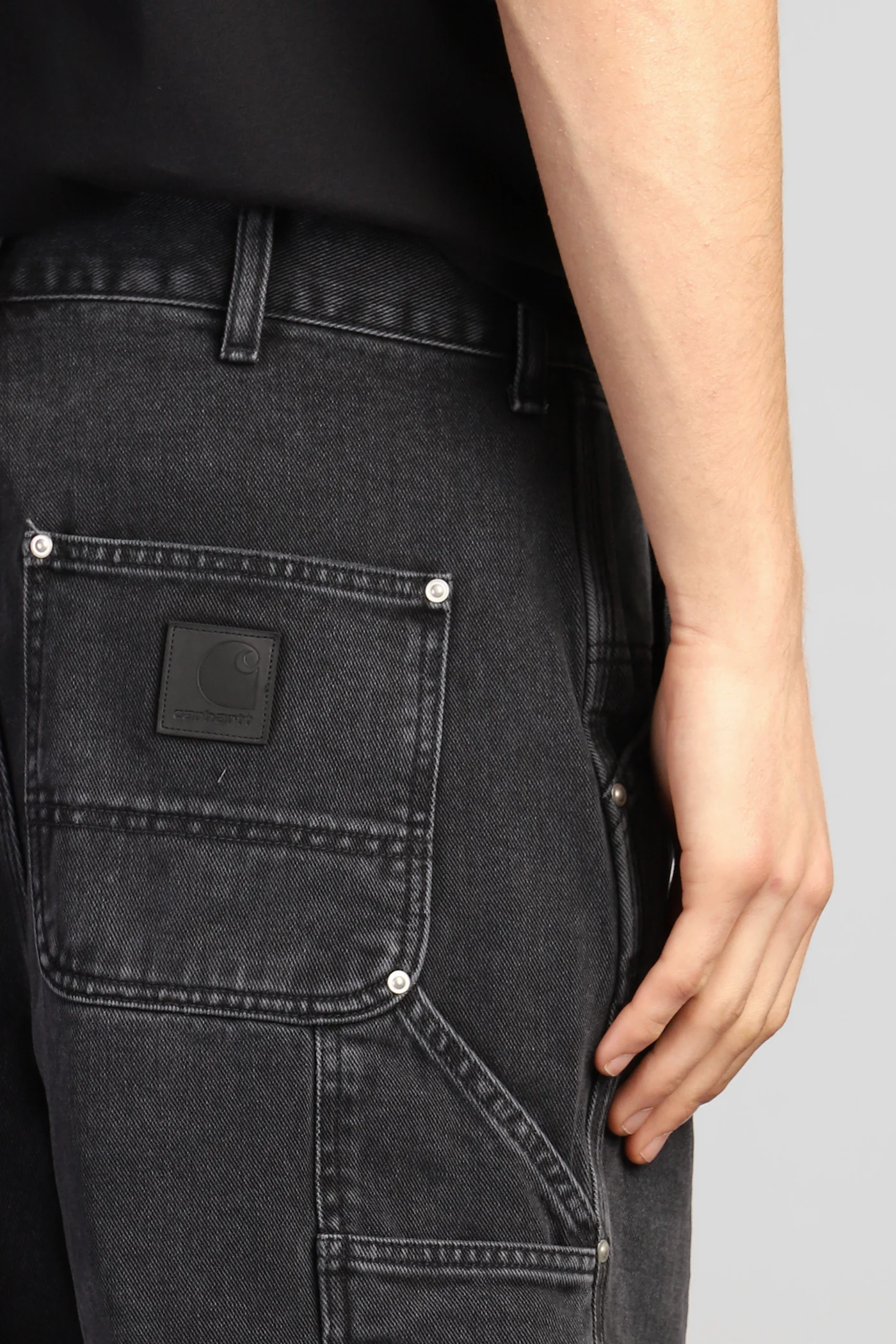 Rivet Short Shorts in black denim - Image 5