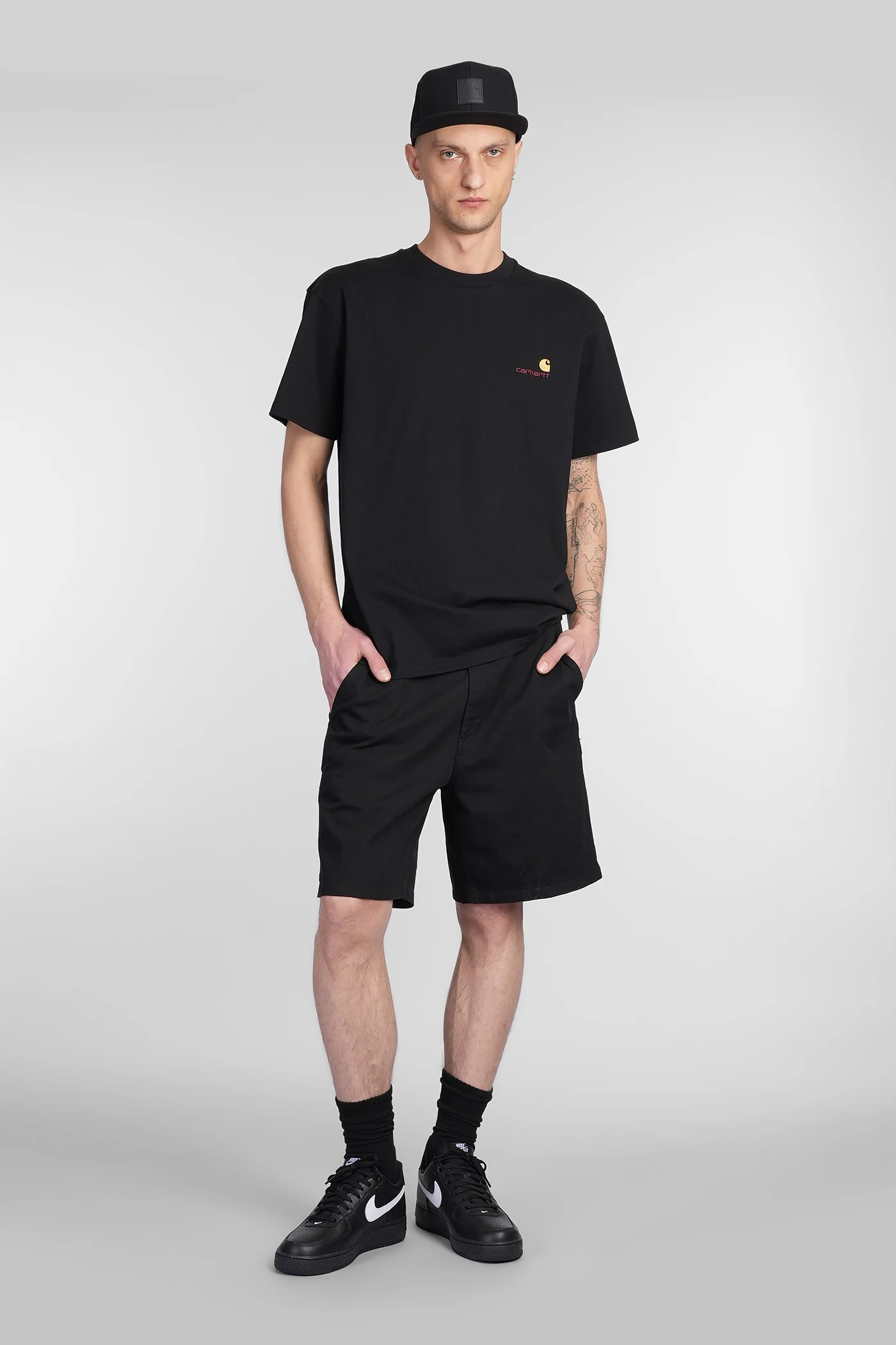 S-S American Script T-Shirt in black cotton - Image 2