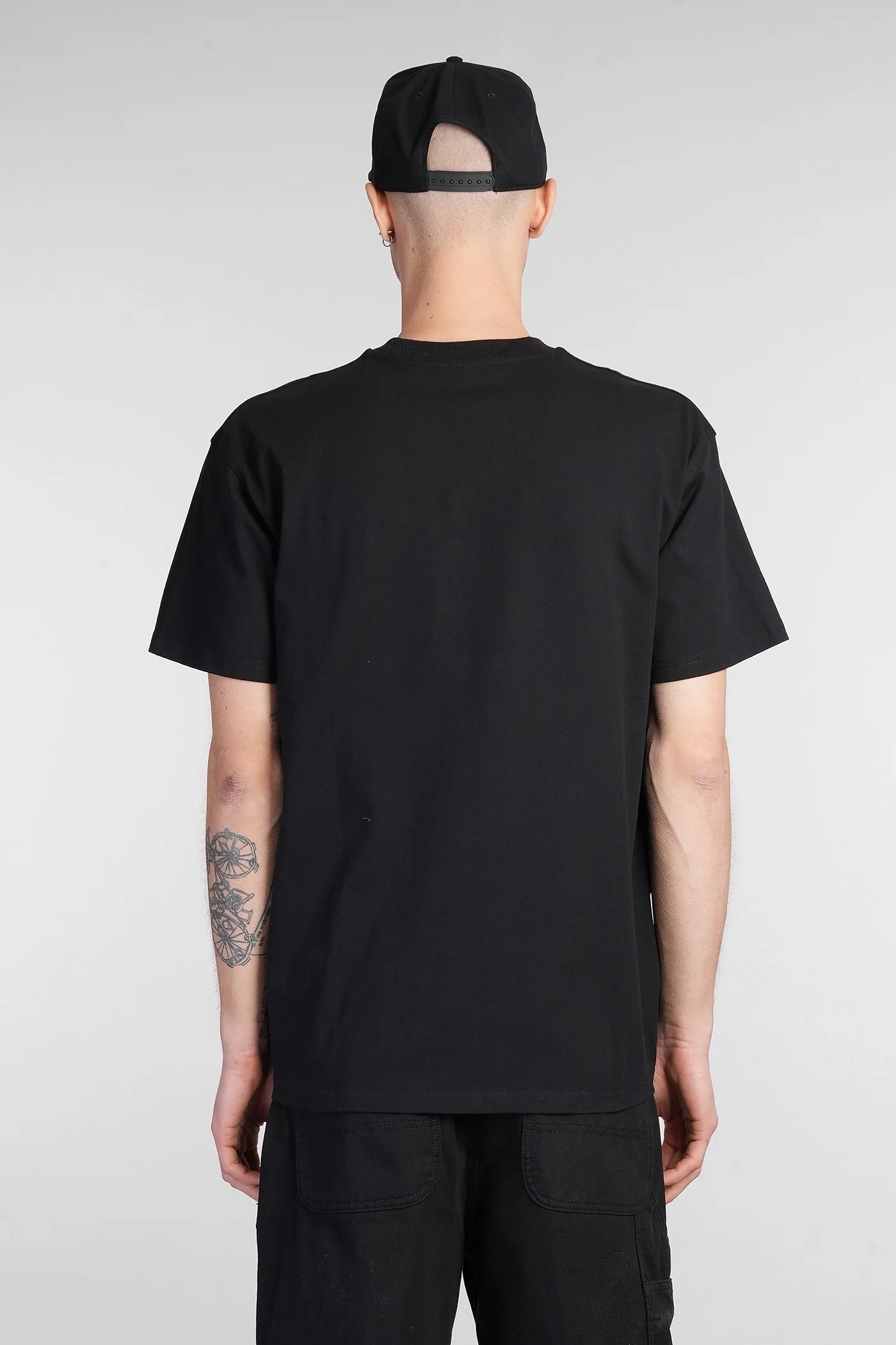 S-S American Script T-Shirt in black cotton - Image 3