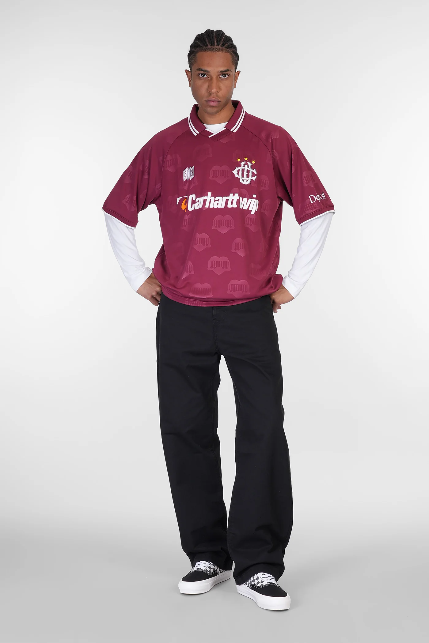 S-S Hartt s Footbal Polo in bordeaux polyester - Image 2