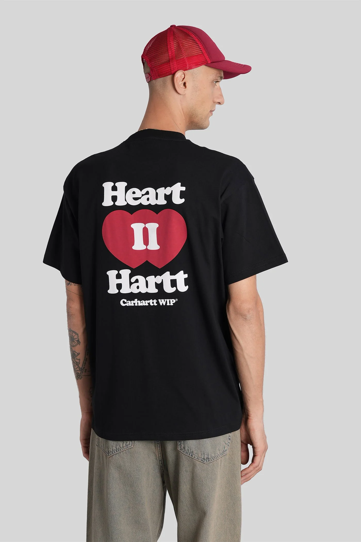 S-S Heart II Hartt T-Shirt in black cotton - Image 3