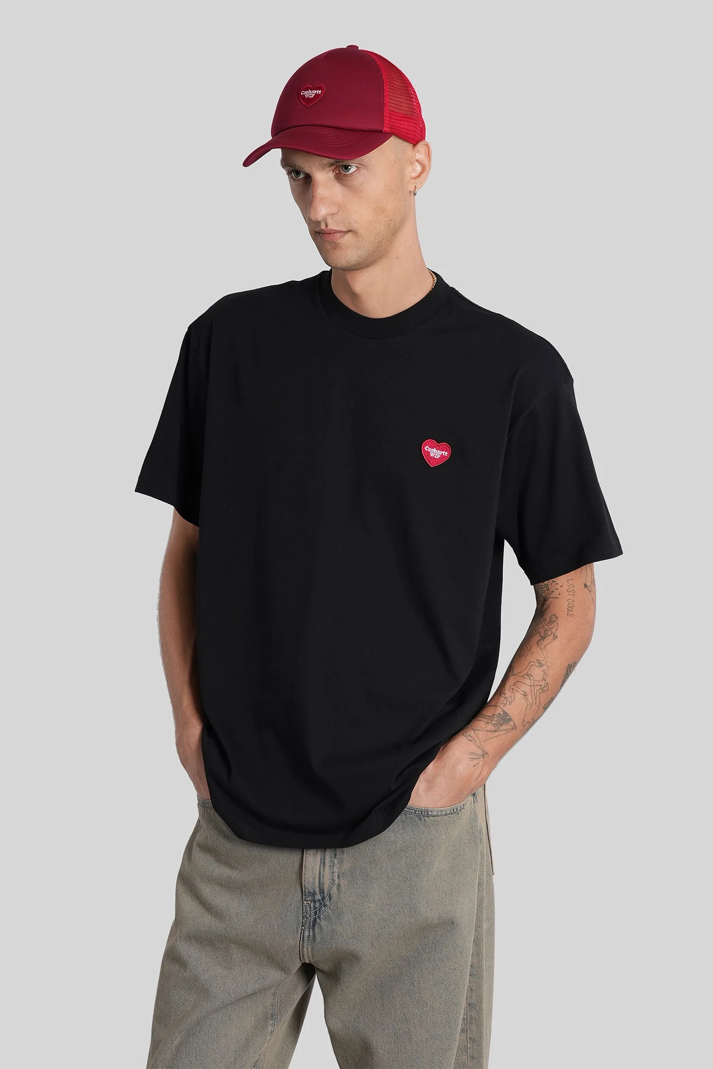 S-S Heart II Hartt T-Shirt in black cotton - Image 4
