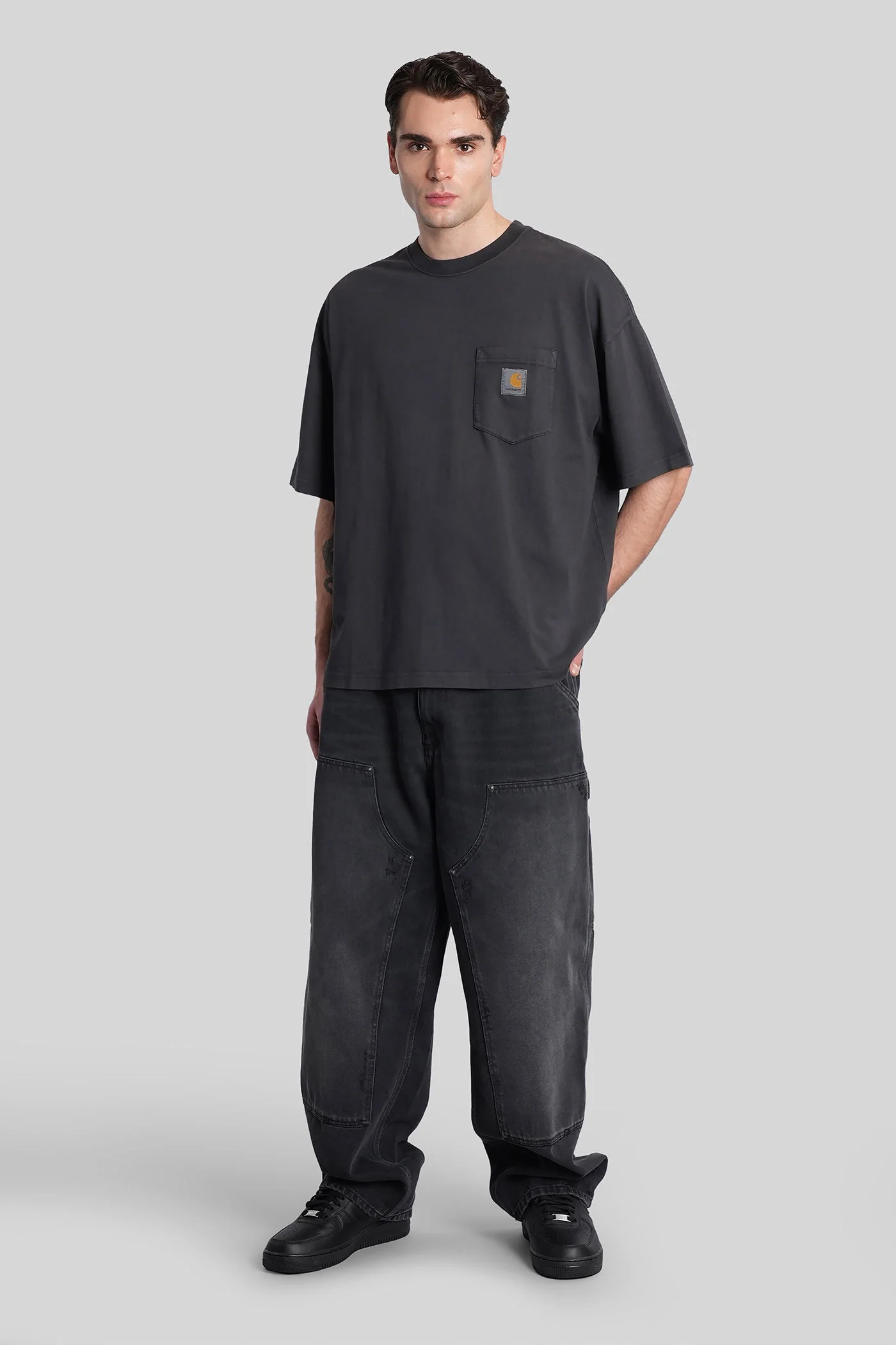 S-S Hudson Pocket T T-Shirt in black cotton - Image 2