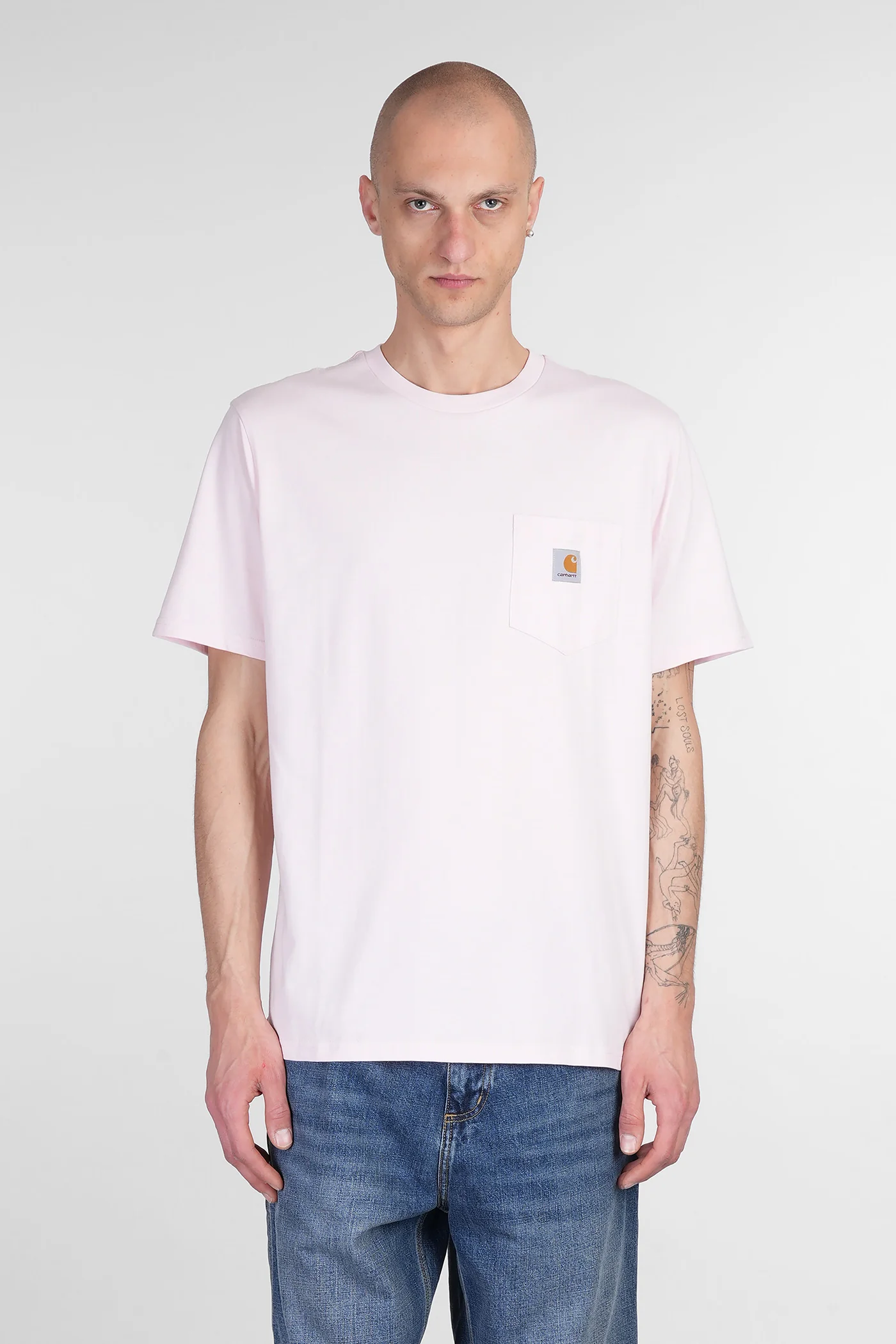 S-S Pocket T-shirt T-Shirt in rose-pink cotton