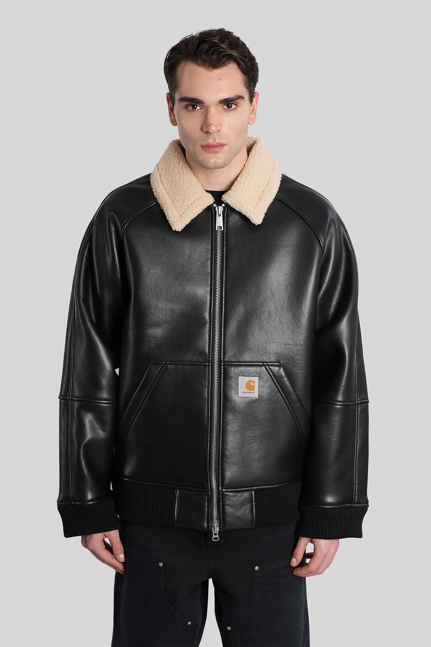 Shepton jacket Casual jacket in black faux leather
