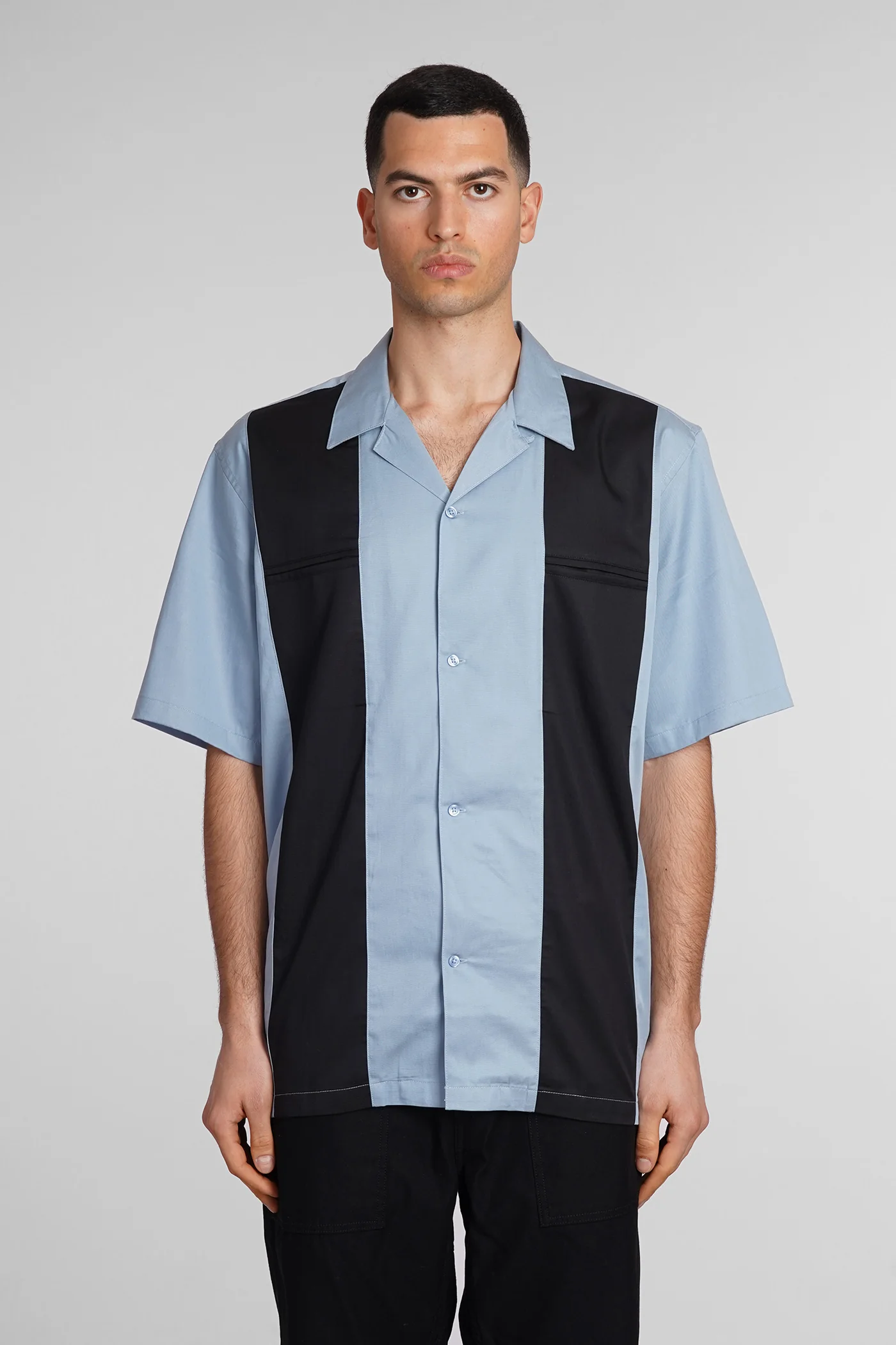 Shirt in blue cotton