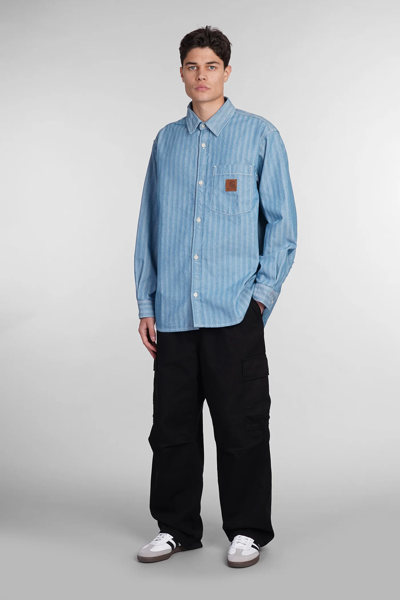 Shirt in cyan cotton - Image 2