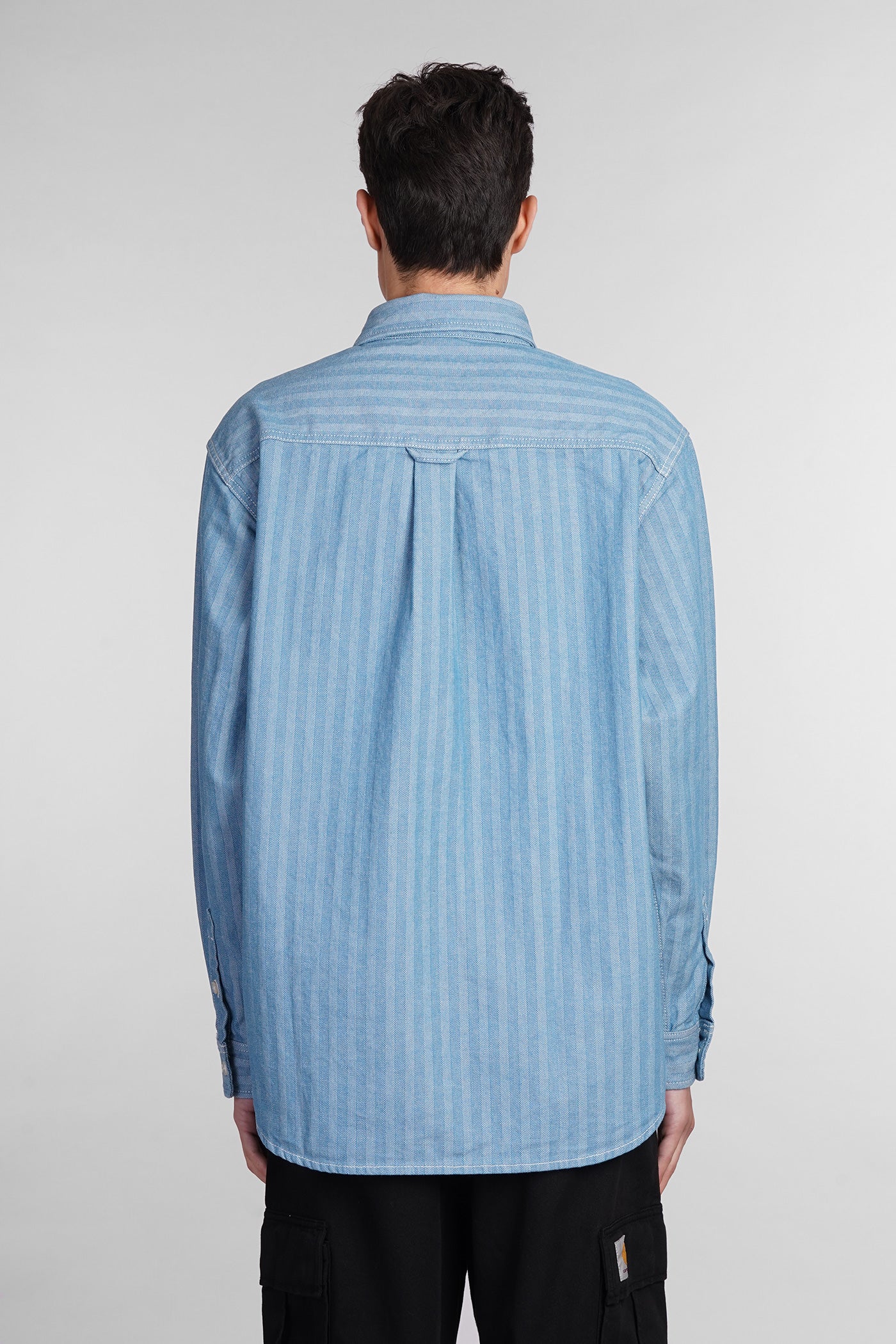 Shirt in cyan cotton - Image 3