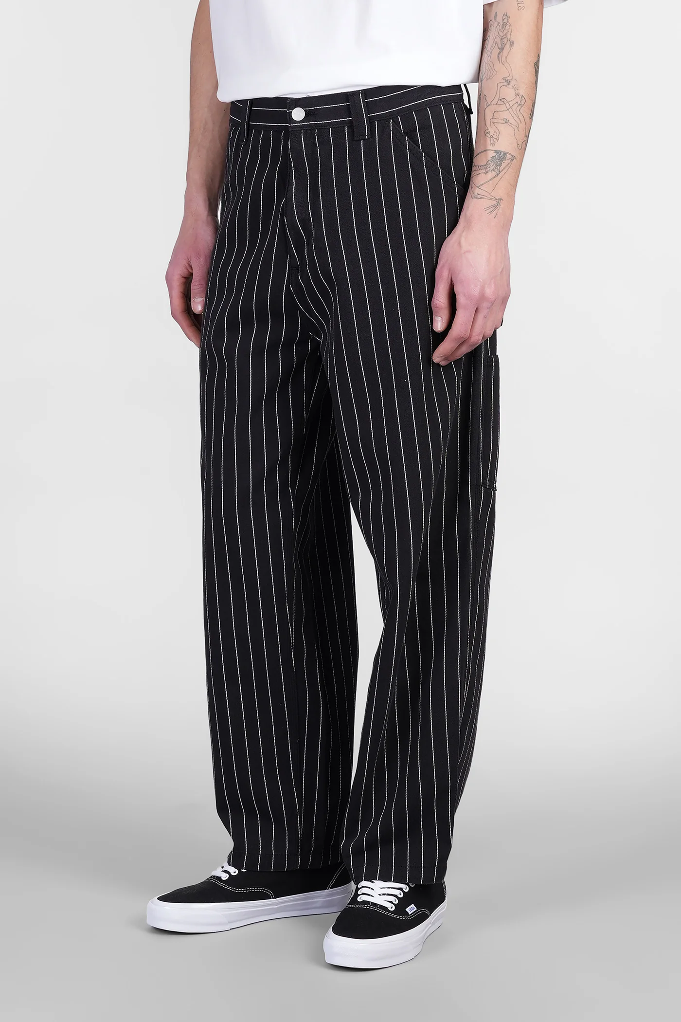 Single Knee Pants in black cotton - Image 4