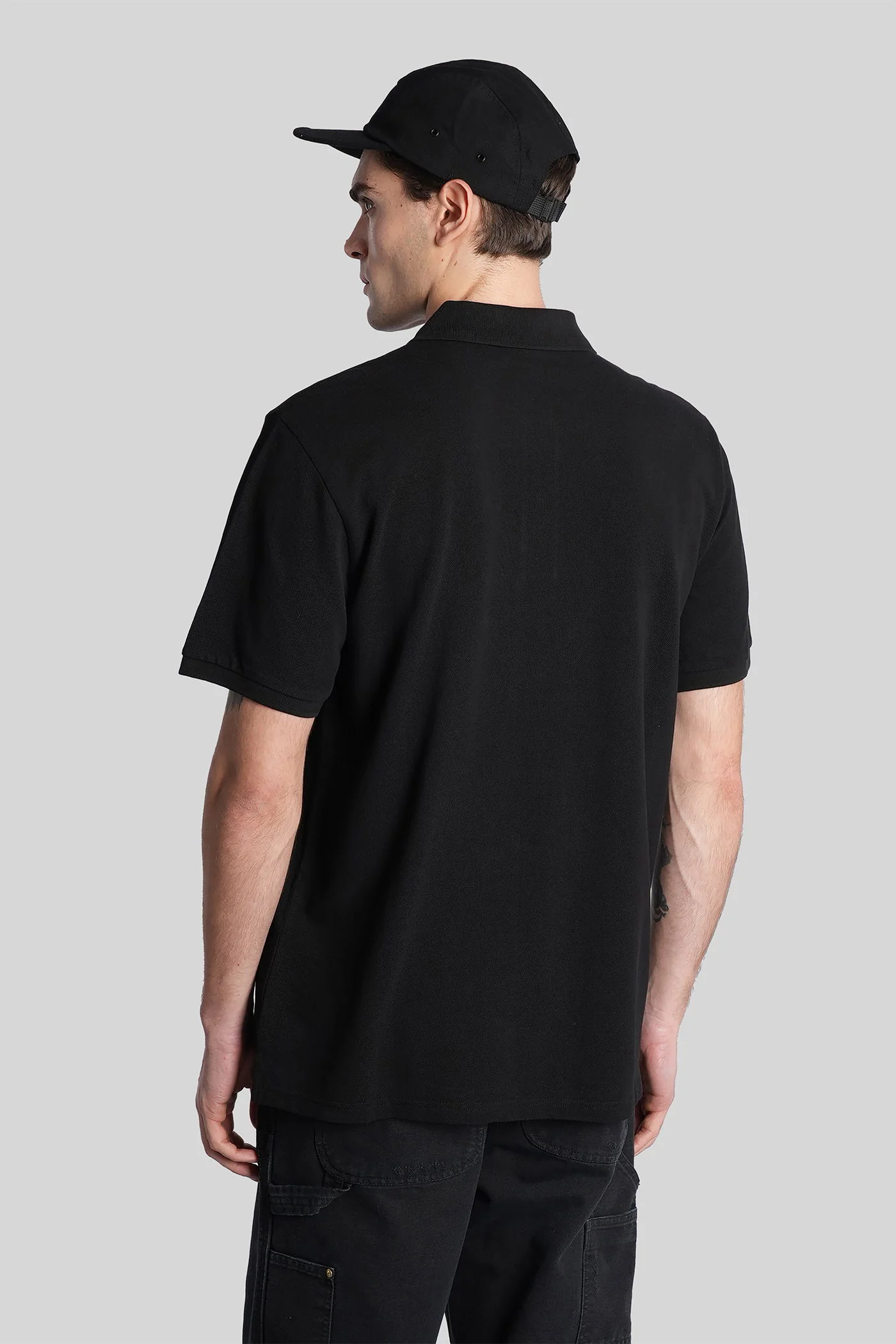 Ss chase pique polo Polo in black cotton - Image 3