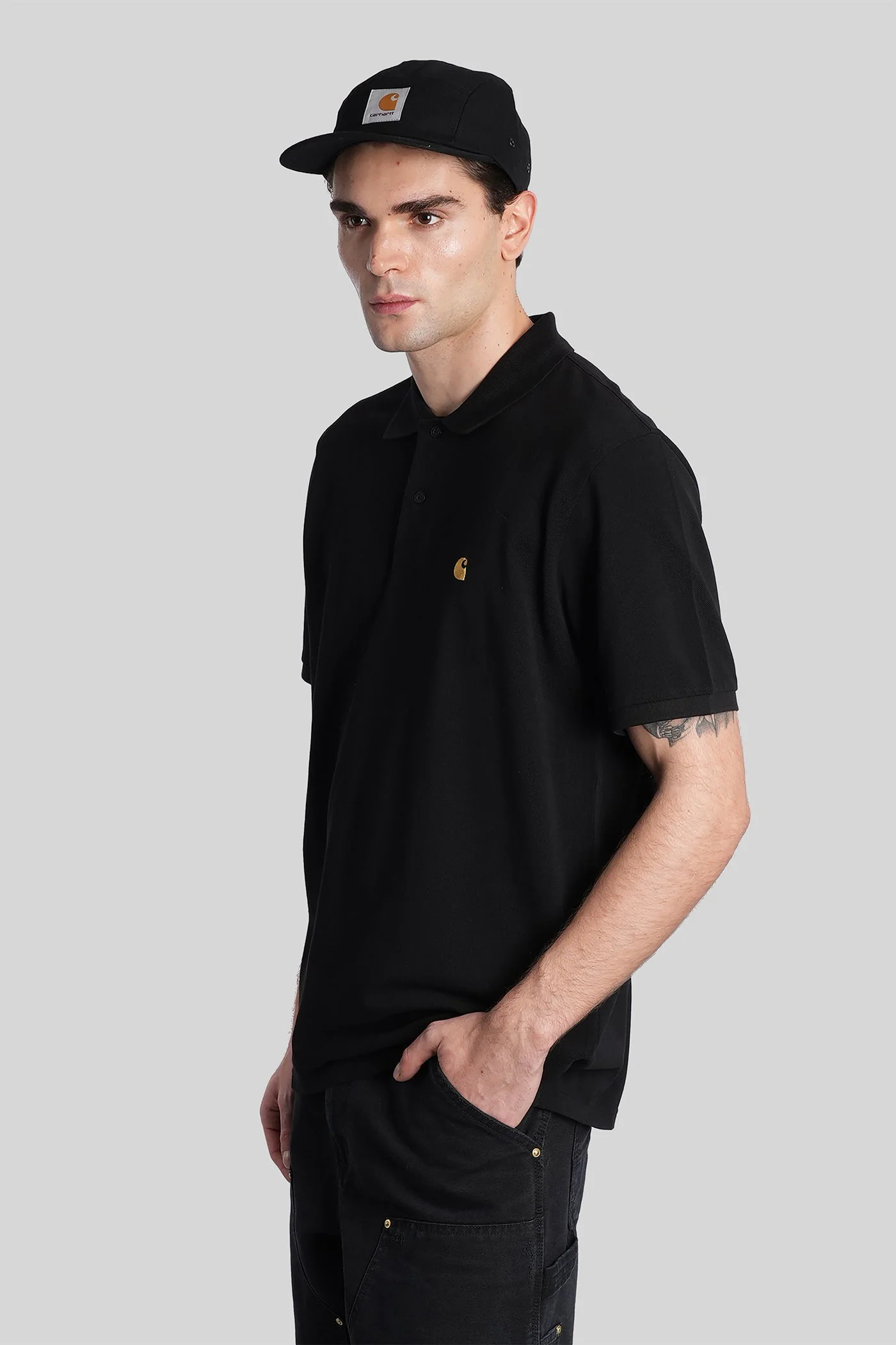 Ss chase pique polo Polo in black cotton - Image 4
