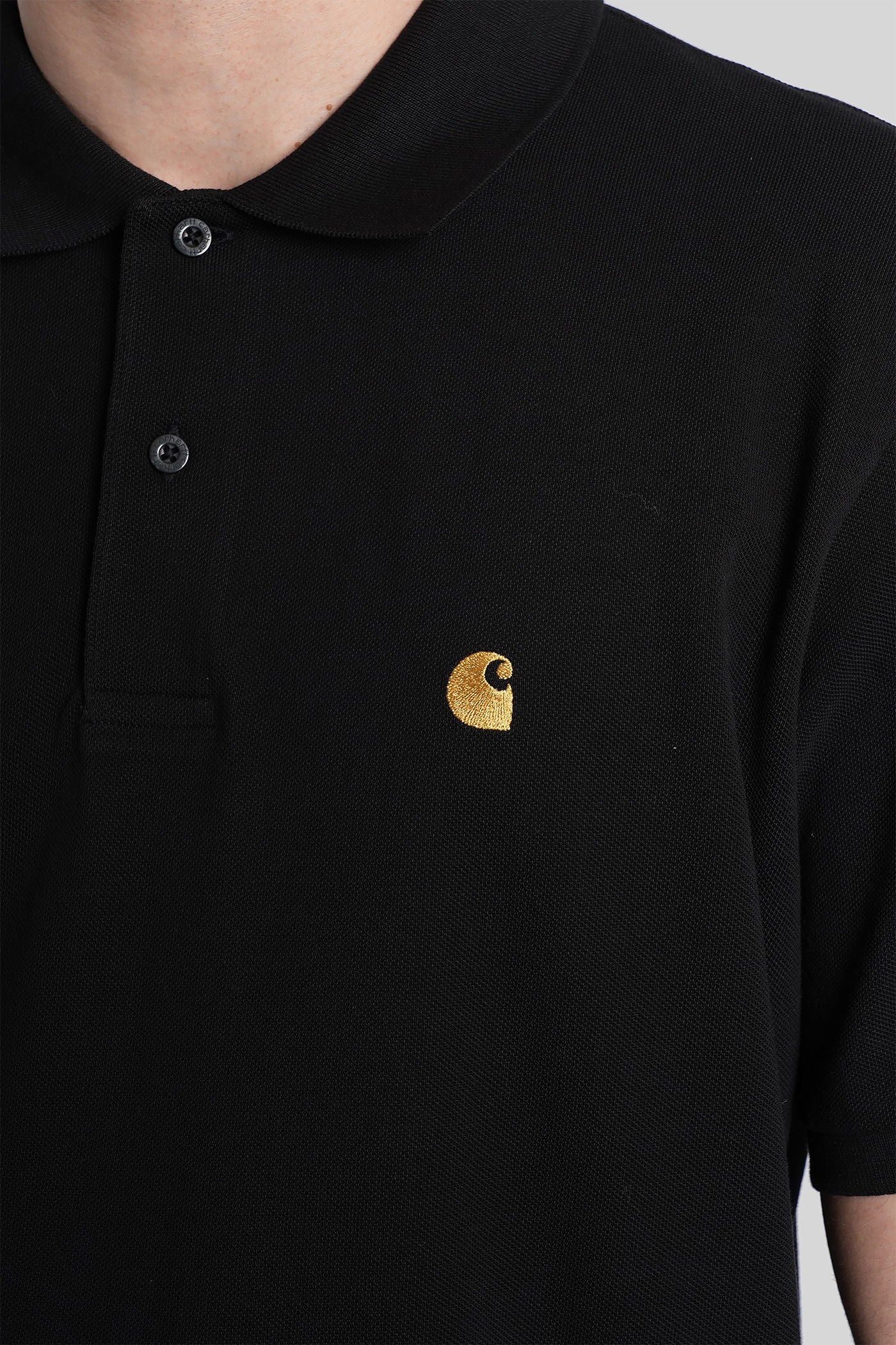 Ss chase pique polo Polo in black cotton - Image 5
