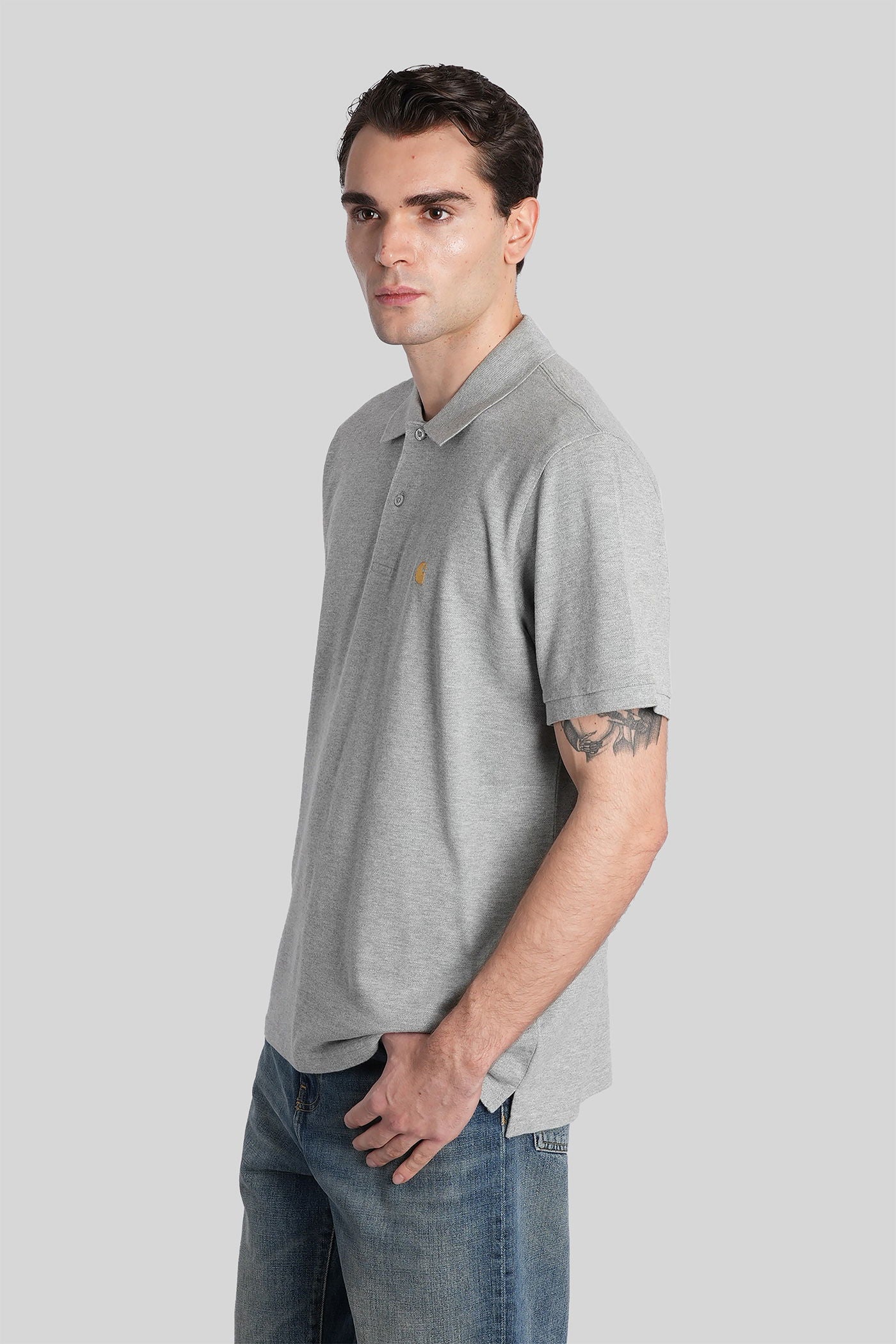 Ss chase polo Polo in grey cotton - Image 4