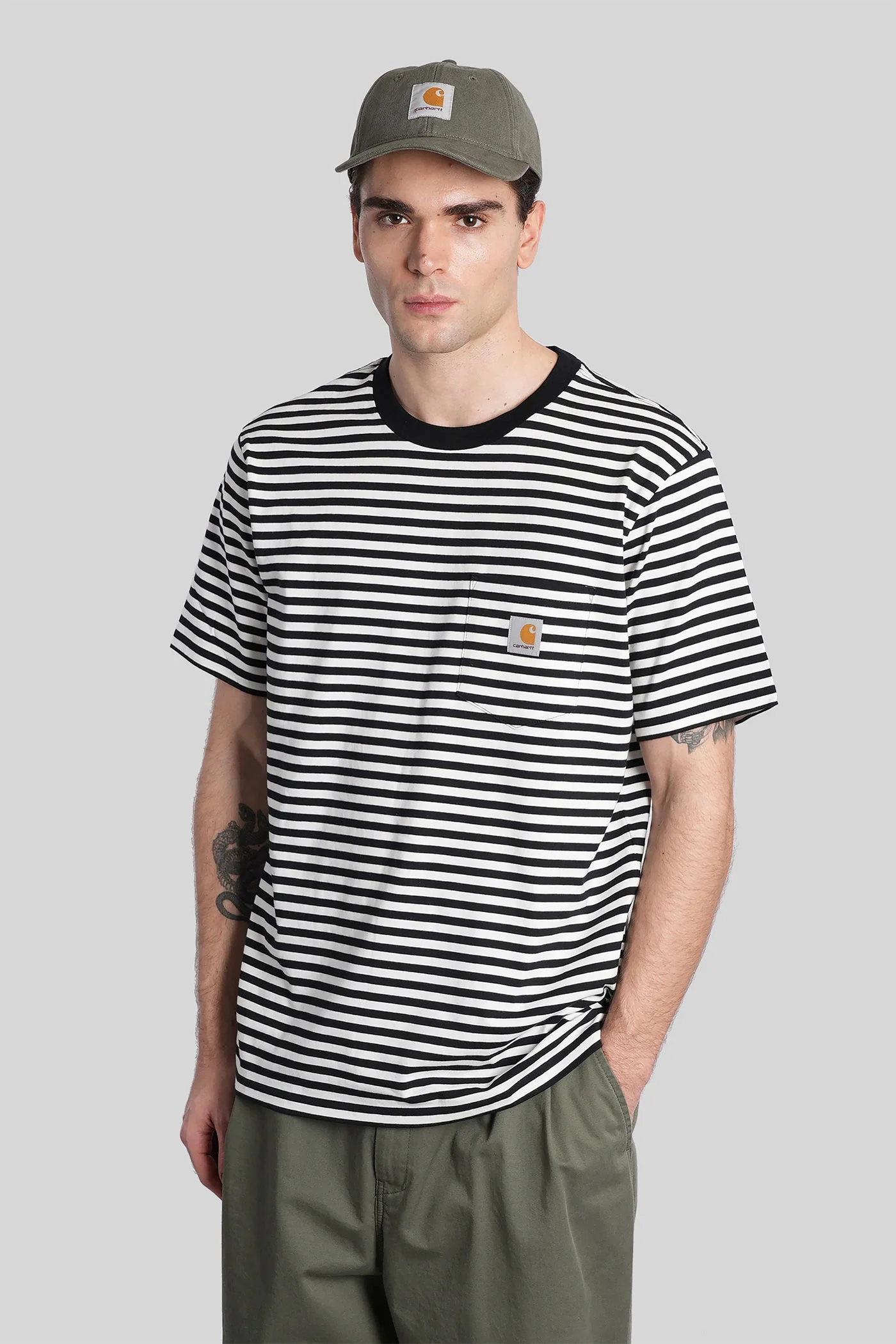 Ss erza pocket tee T-Shirt in black cotton