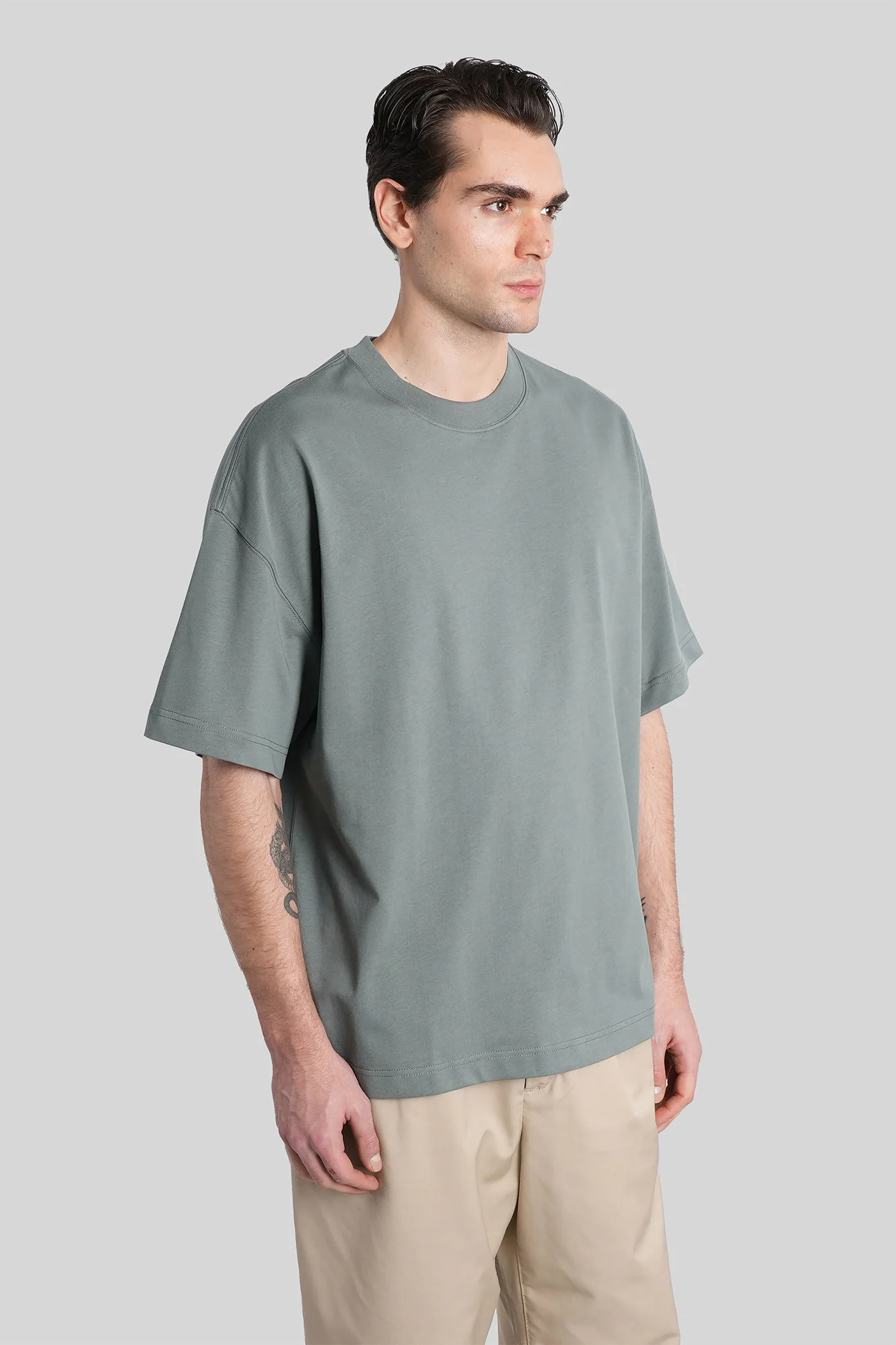 Ss link script tee T-Shirt in green cotton - Image 4