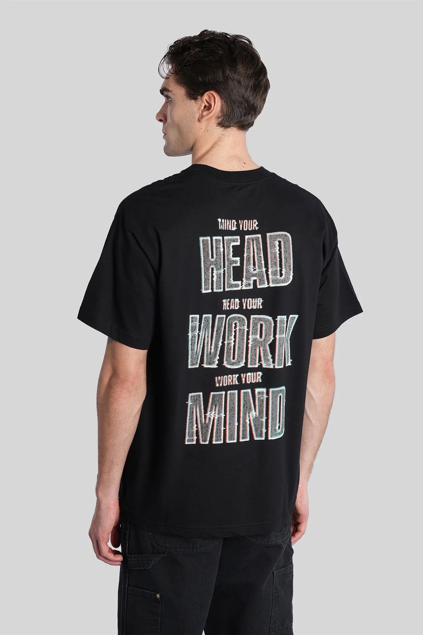 Ss mind your head T-Shirt in black cotton - Image 3