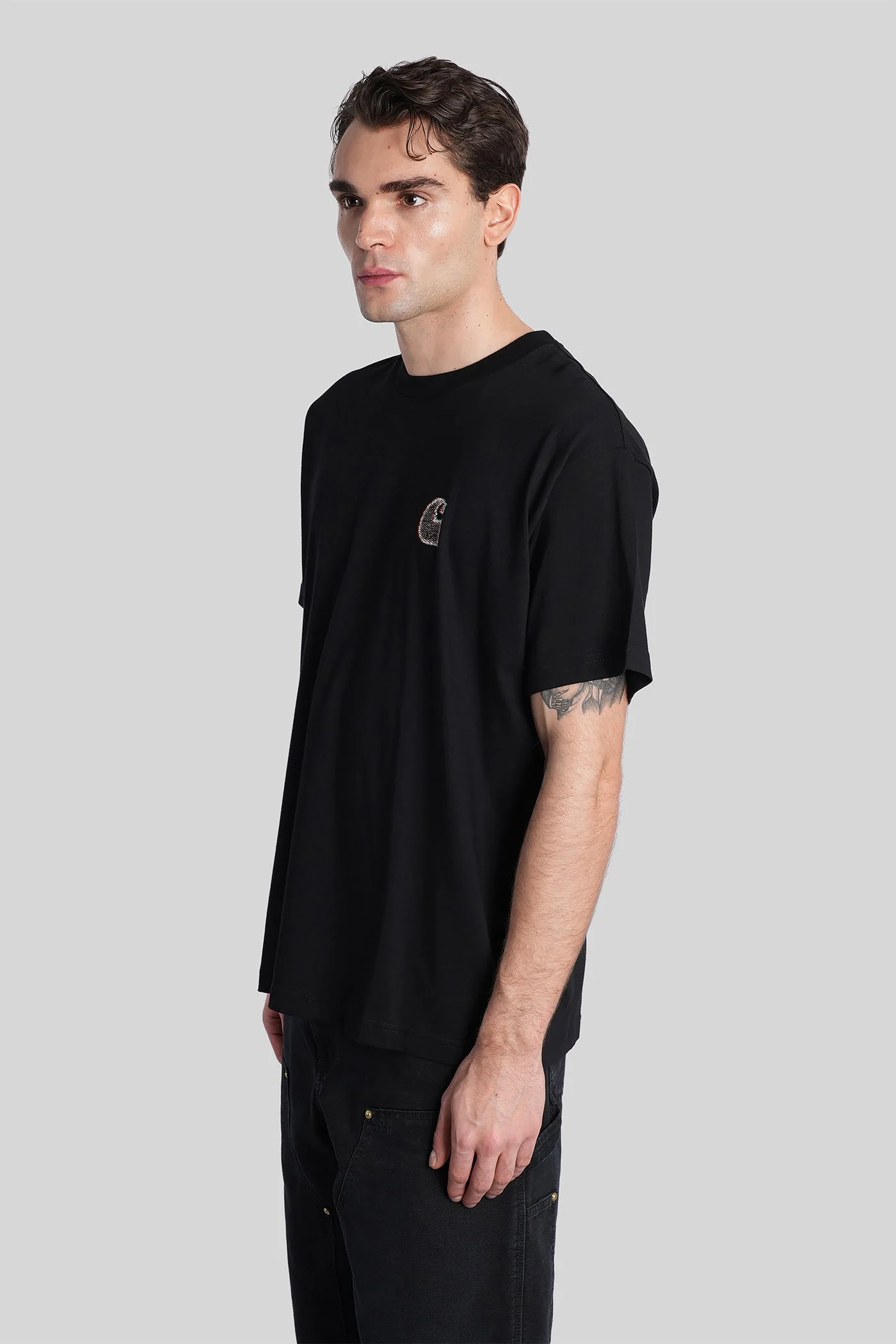 Ss mind your head T-Shirt in black cotton - Image 4